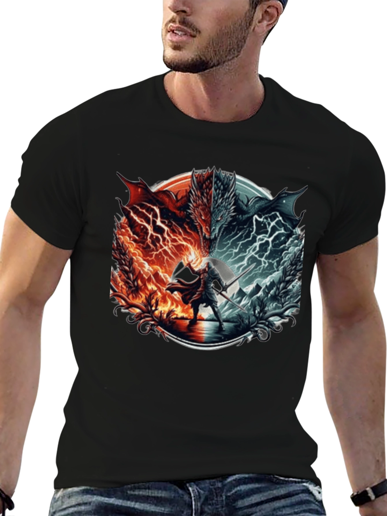 Fire and Ice Dragon T-Shirt