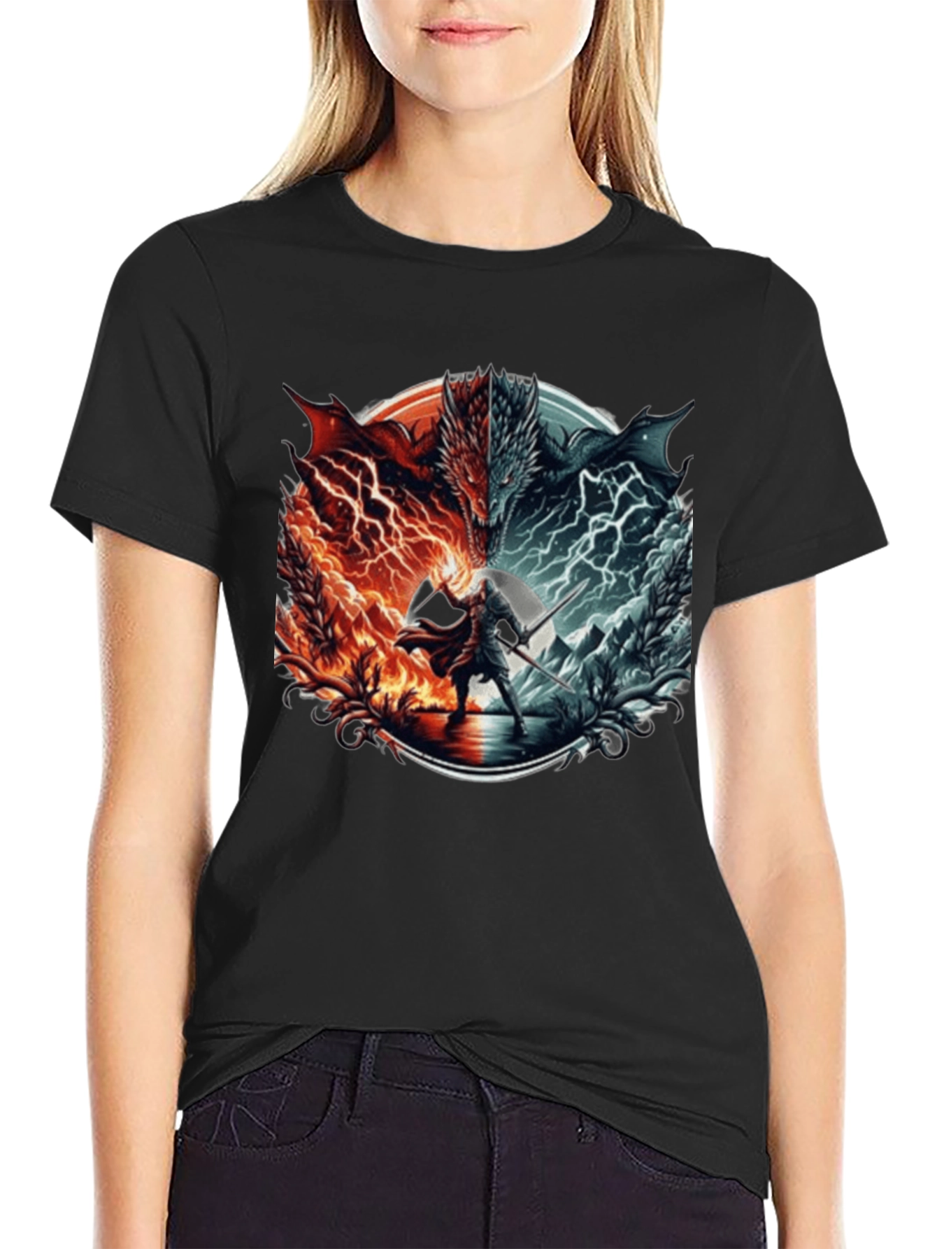 Fire and Ice Dragon T-Shirt
