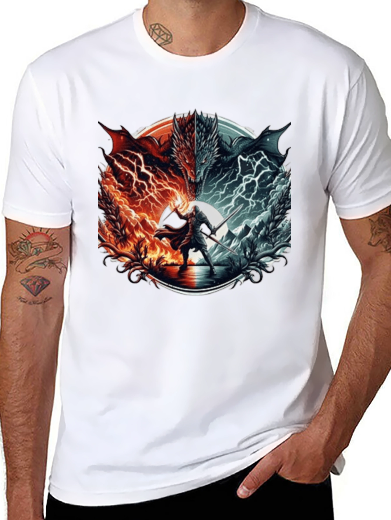 Fire and Ice Dragon T-Shirt
