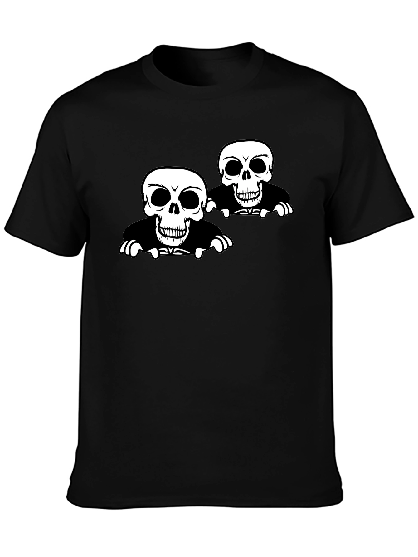 Skull Graphic Print Crew Neck T-Shirt