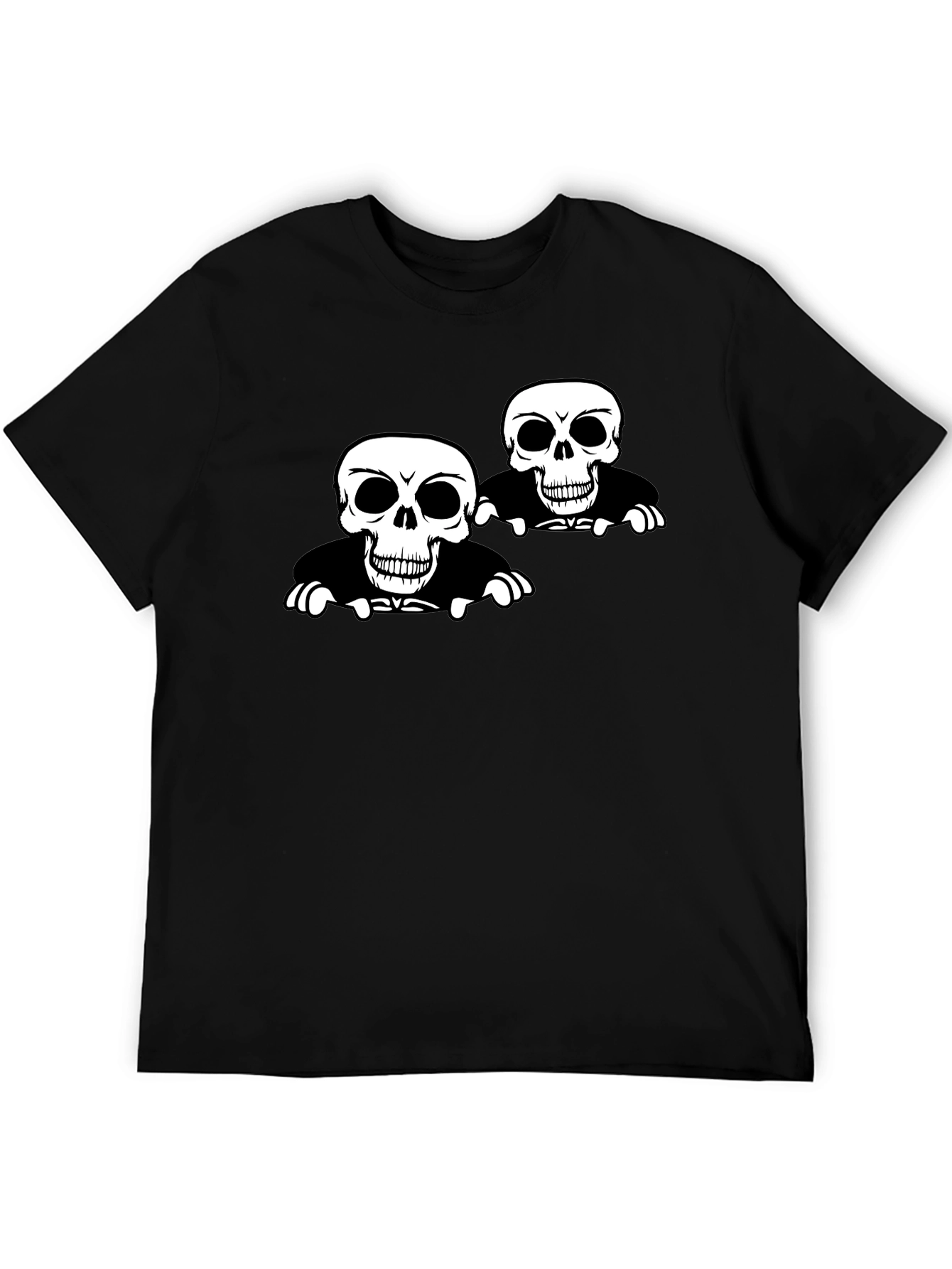 Skull Graphic Print Crew Neck T-Shirt