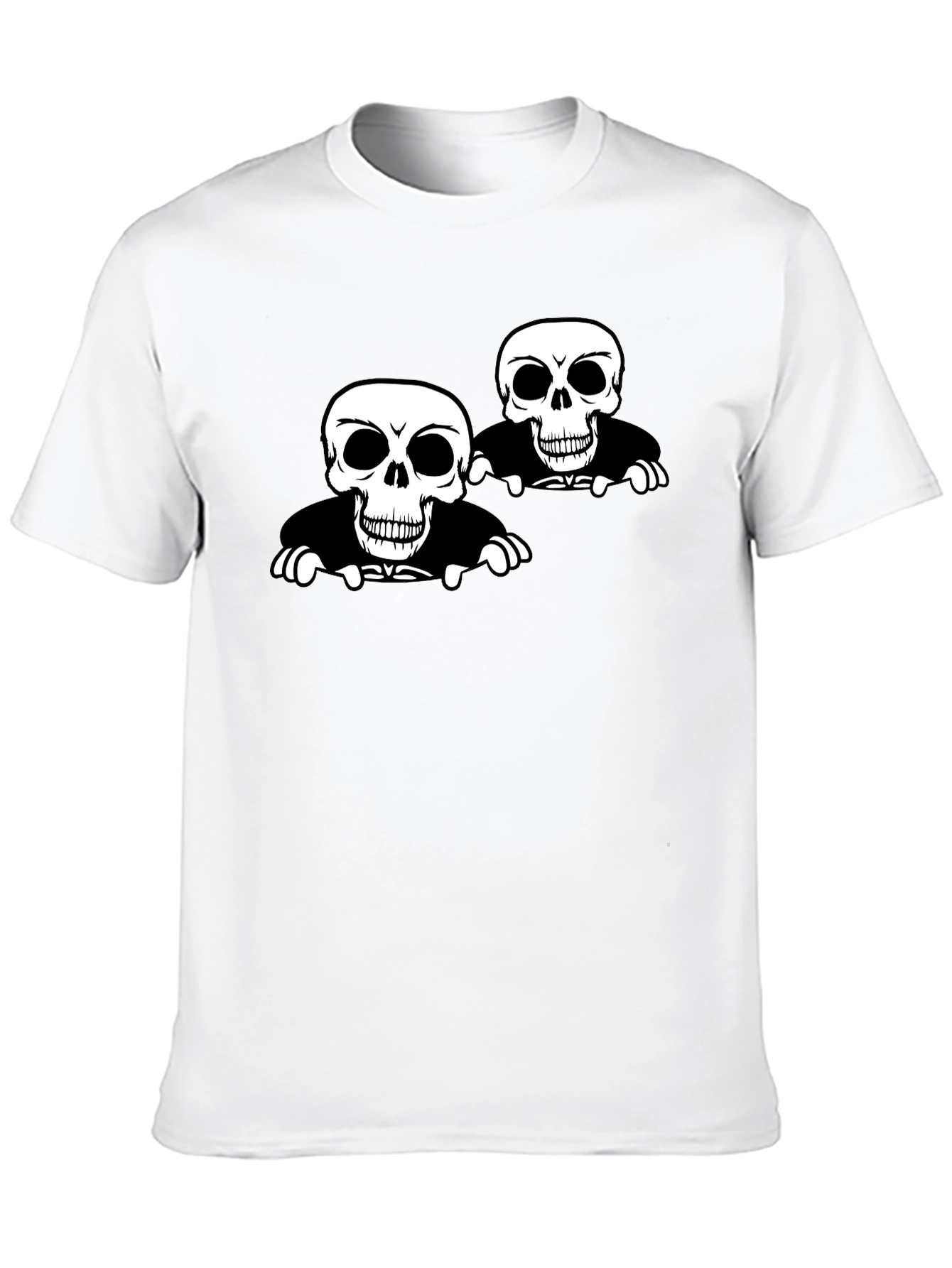 Skull Graphic Print Crew Neck T-Shirt