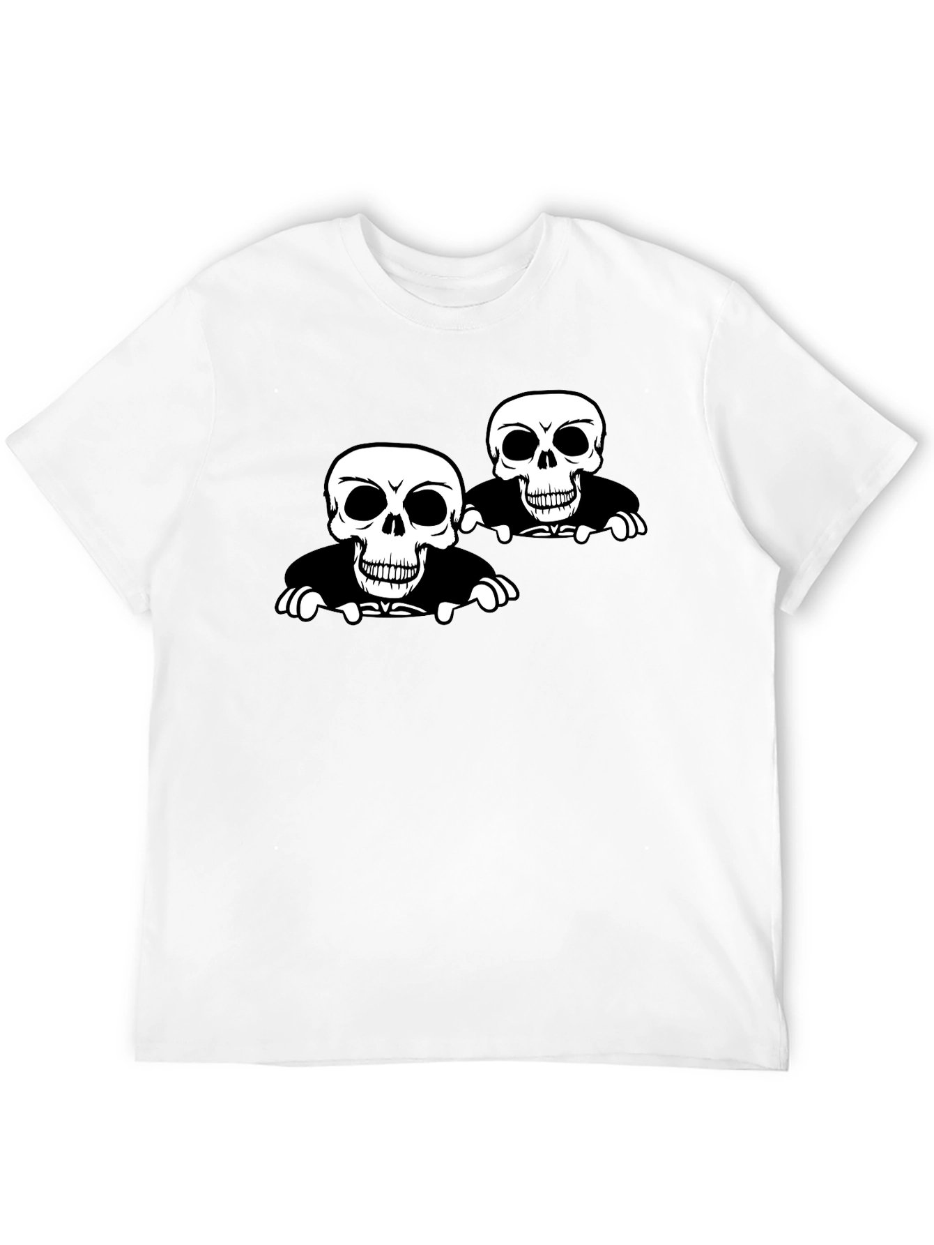 Skull Graphic Print Crew Neck T-Shirt