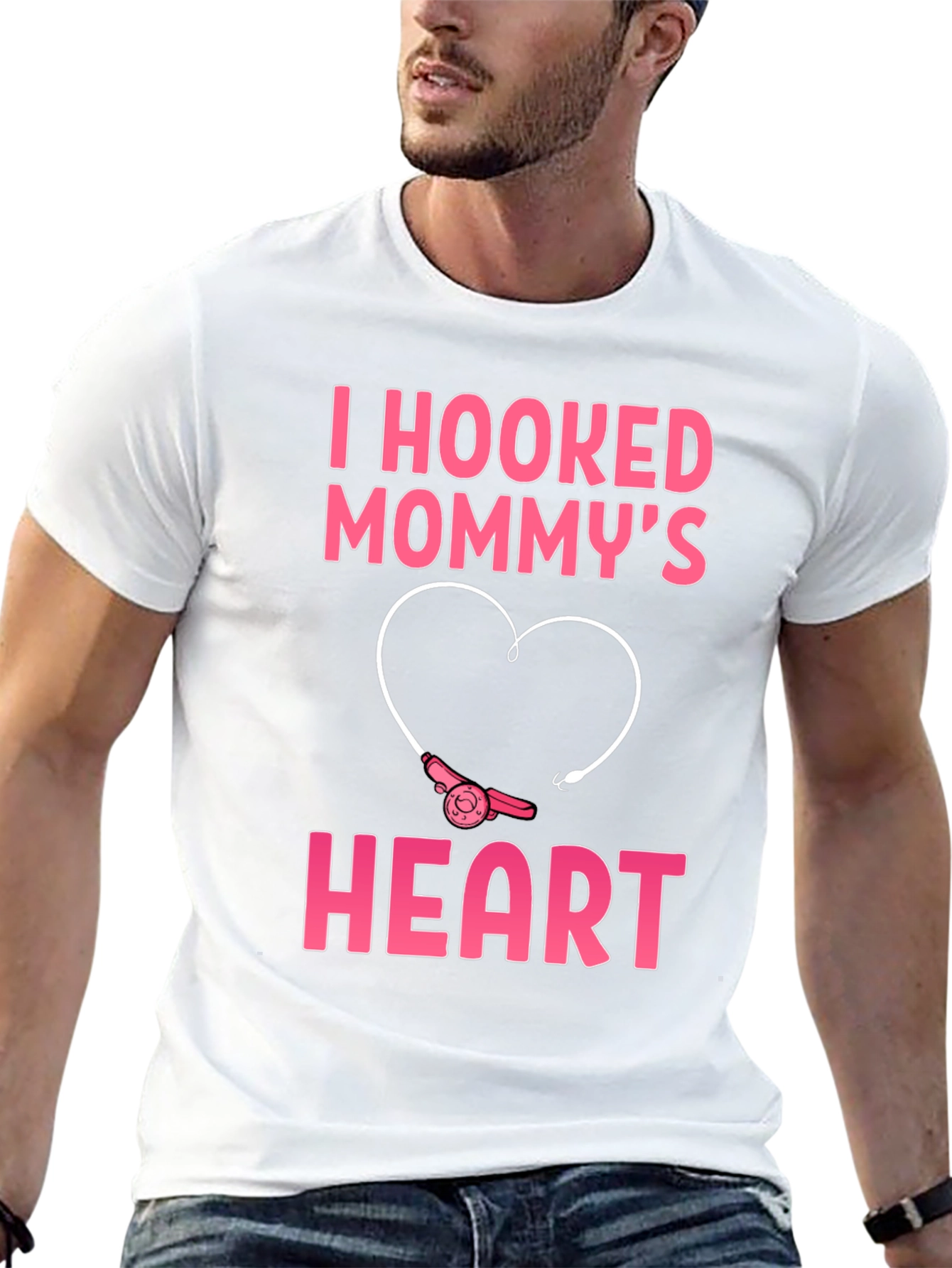 I Hooked Mommys Heart T-Shirt - Cute Fishing Tee