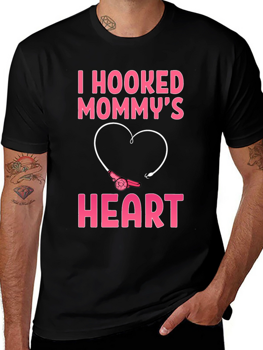 I Hooked Mommys Heart T-Shirt - Cute Fishing Tee