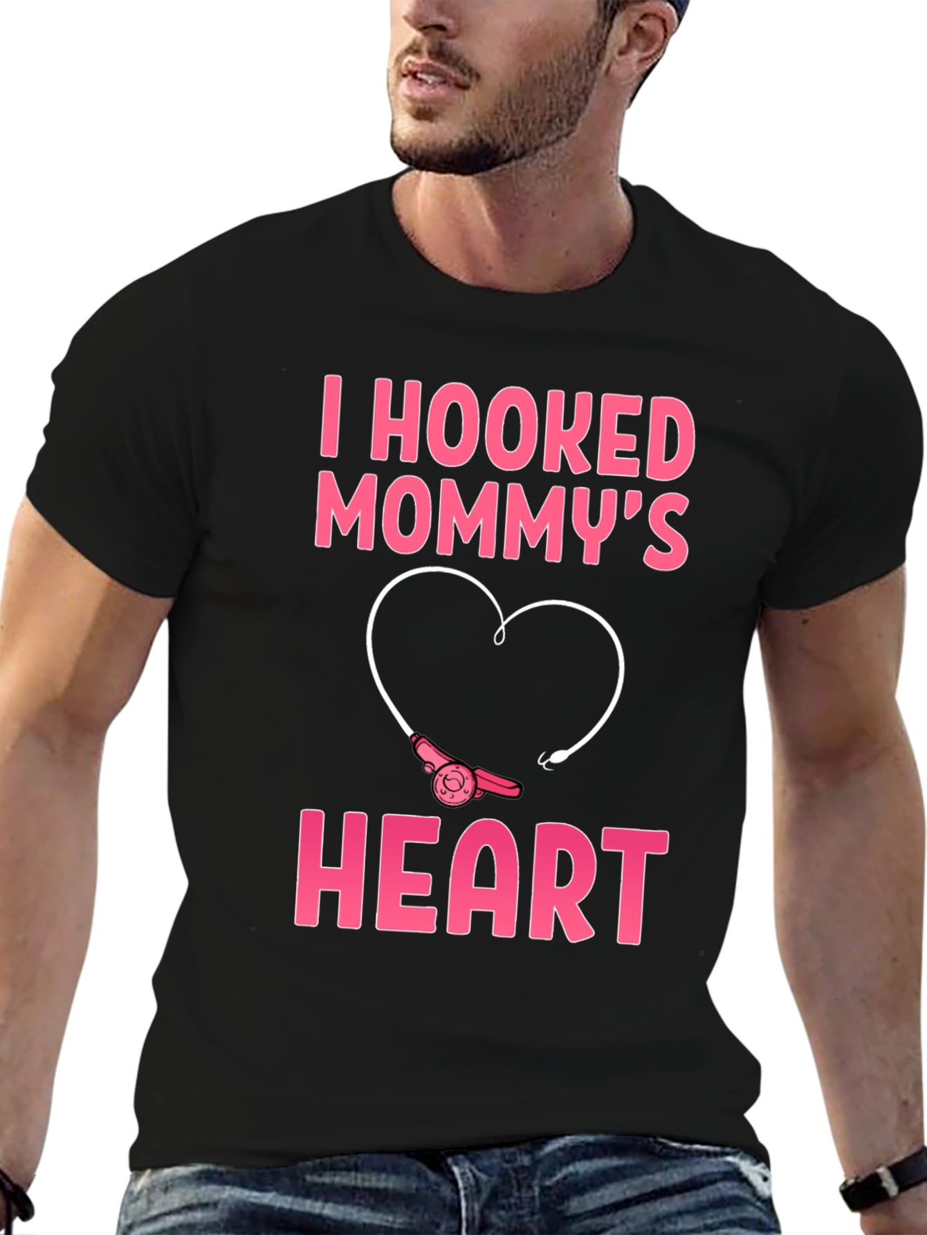 I Hooked Mommys Heart T-Shirt - Cute Fishing Tee