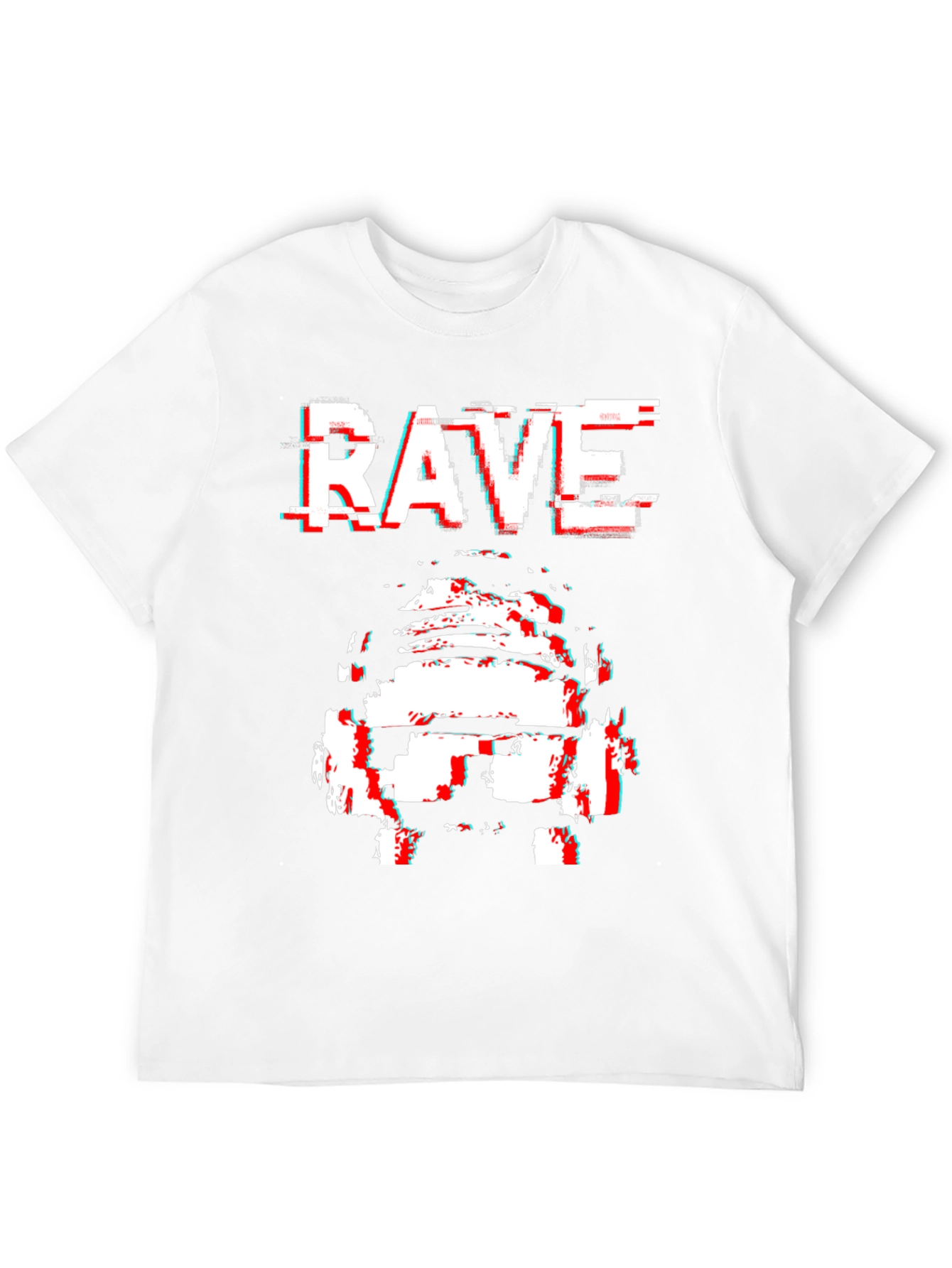 Rave Glitch T-Shirt - Black Cotton Graphic Tee