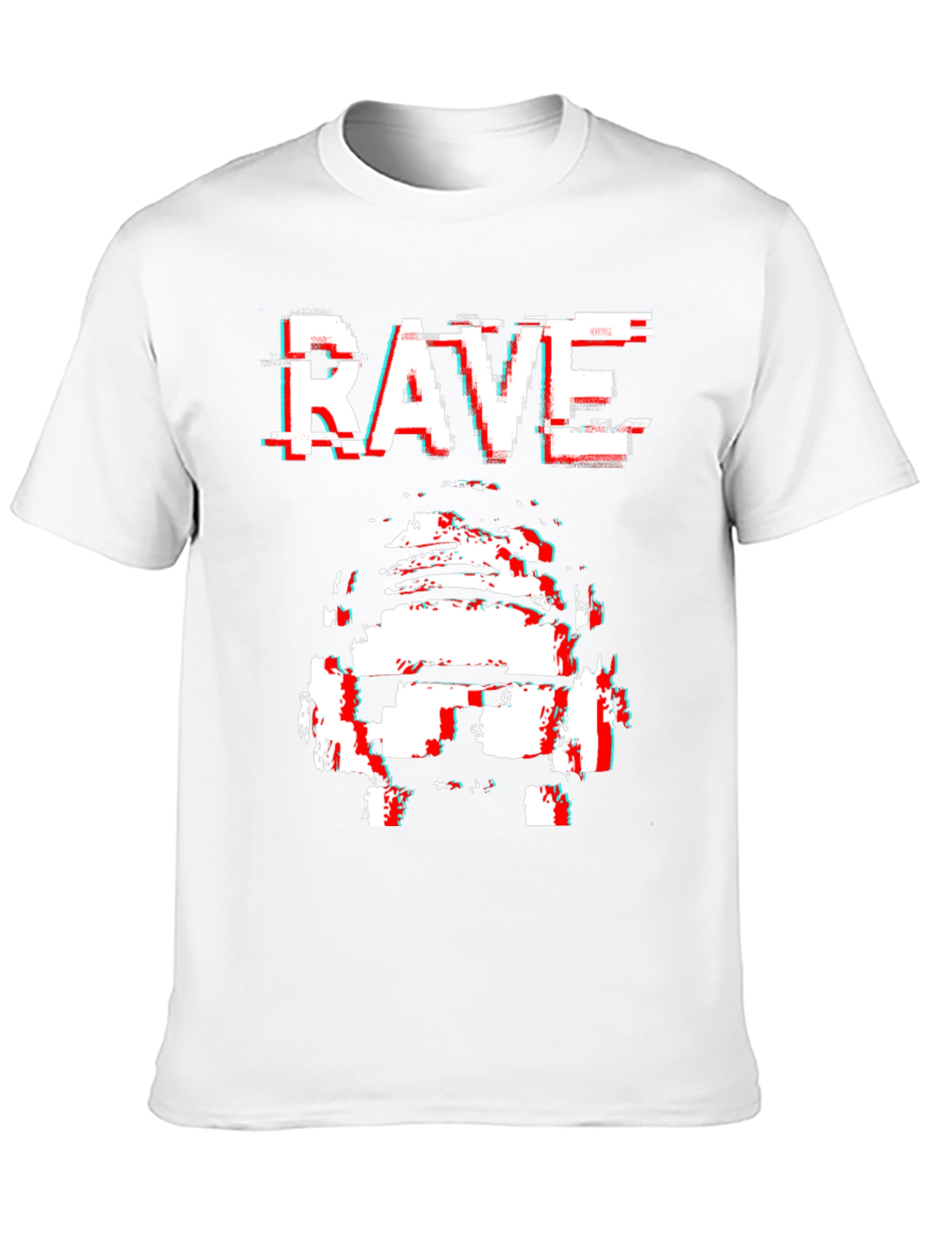 Rave Glitch T-Shirt - Black Cotton Graphic Tee