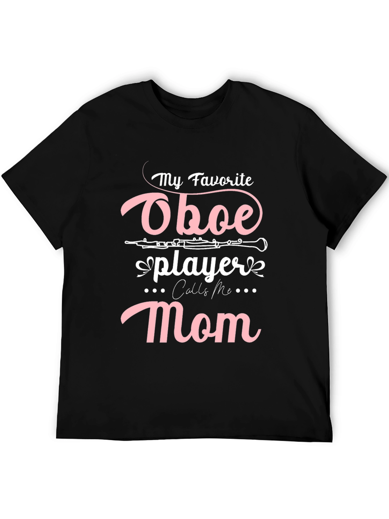 Oboe Player Mom T-Shirt - Black Casual Tee