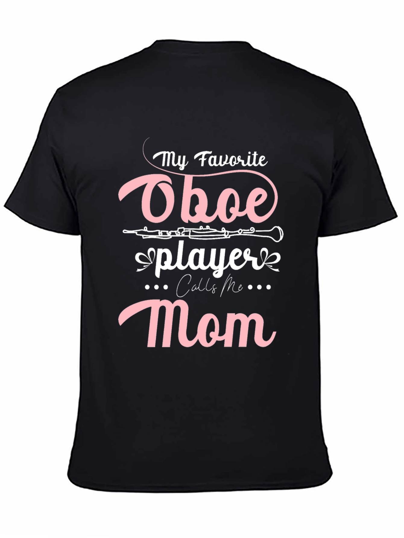 Oboe Player Mom T-Shirt - Black Casual Tee
