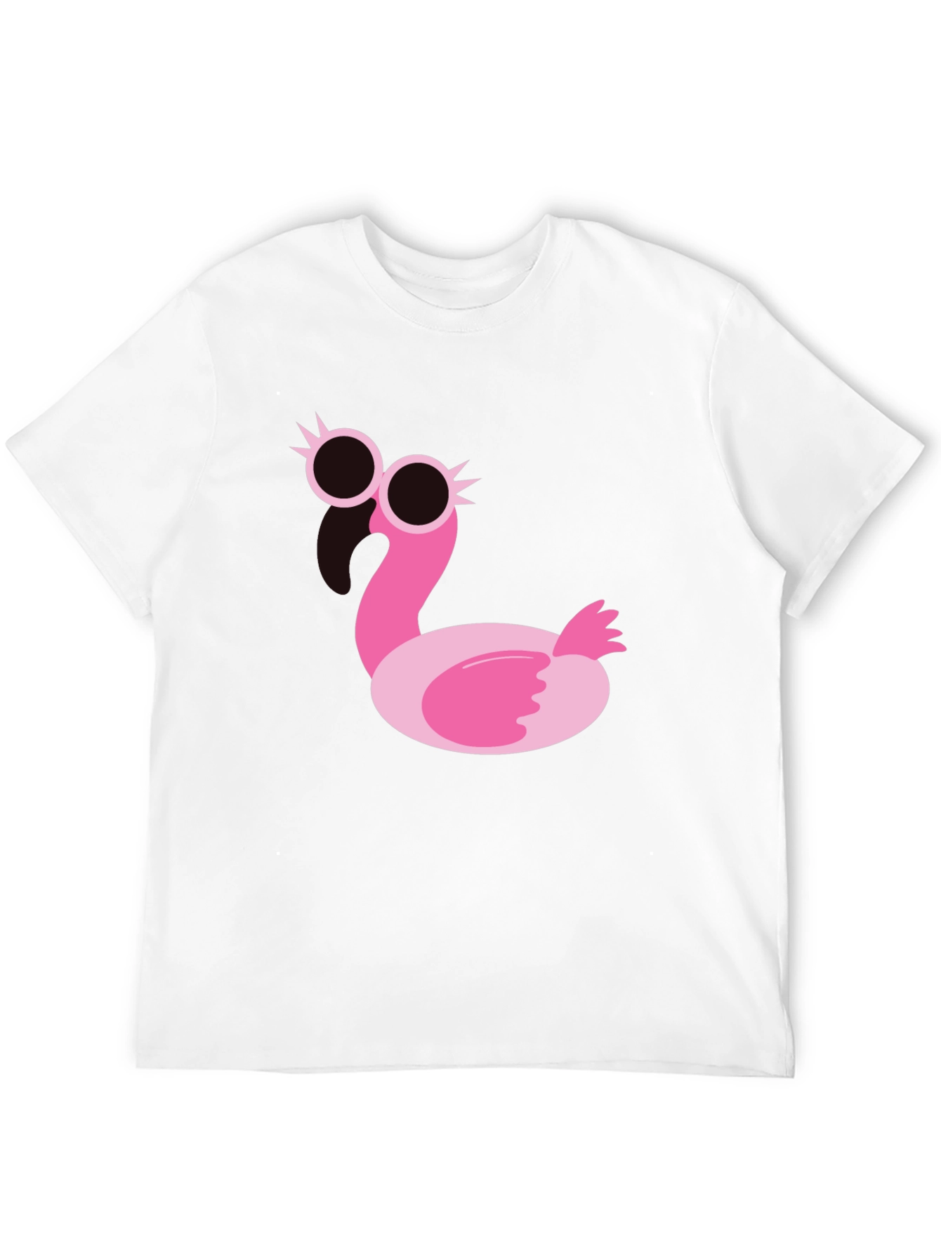 Funky Flamingo Graphic Tee - Black Cotton T-Shirt