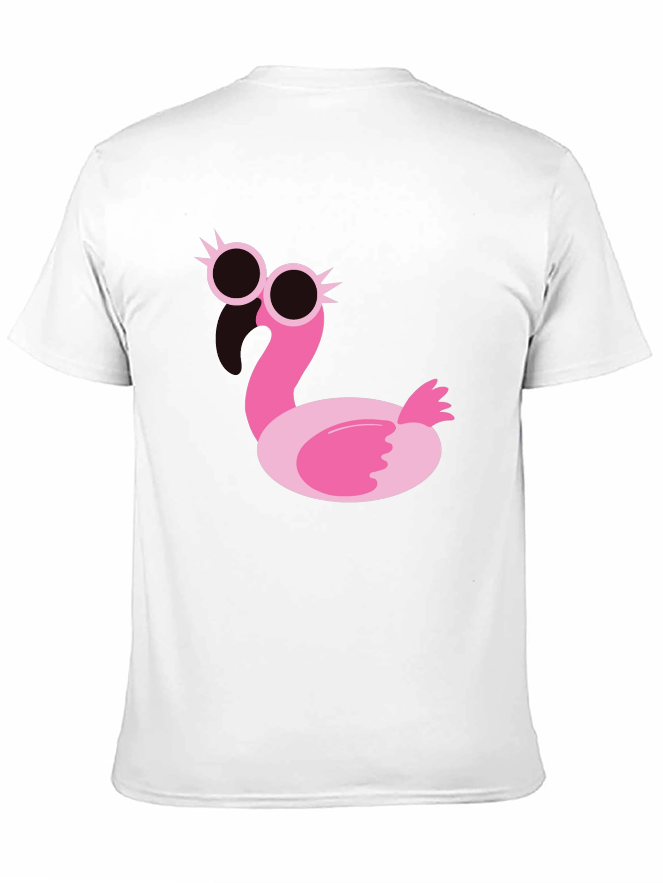 Funky Flamingo Graphic Tee - Black Cotton T-Shirt
