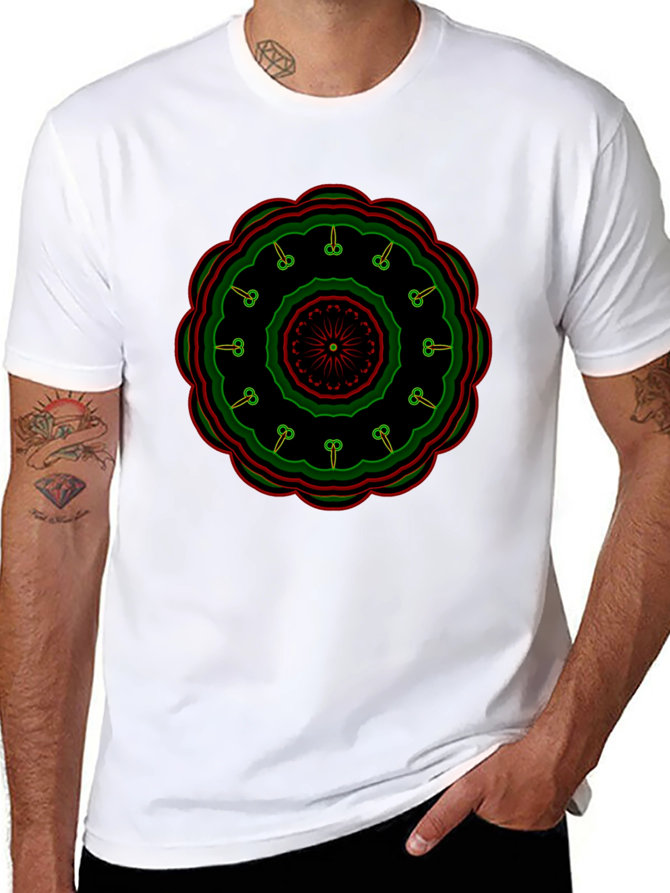 Mandala Graphic Print Black T-Shirt
