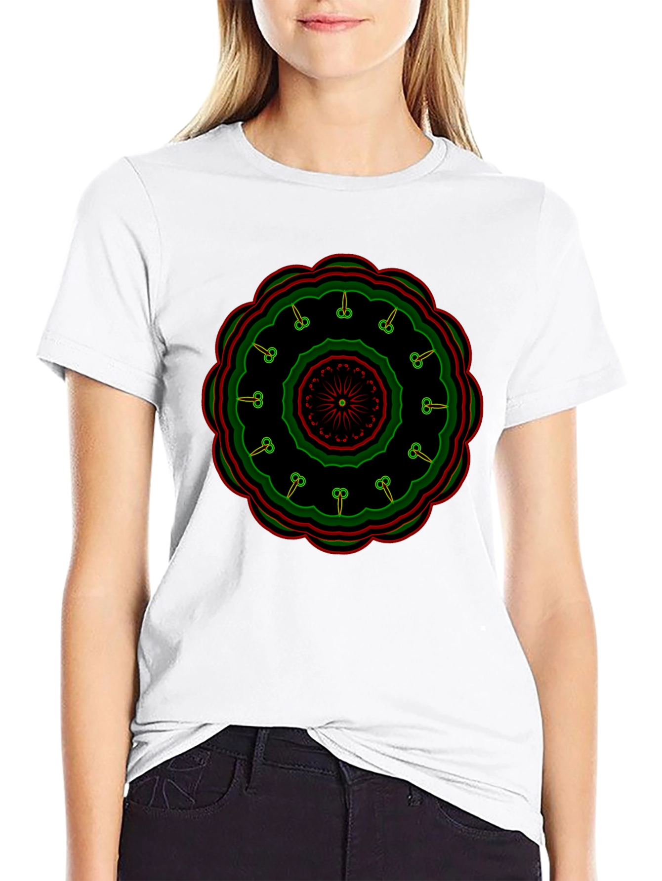 Mandala Graphic Print Black T-Shirt