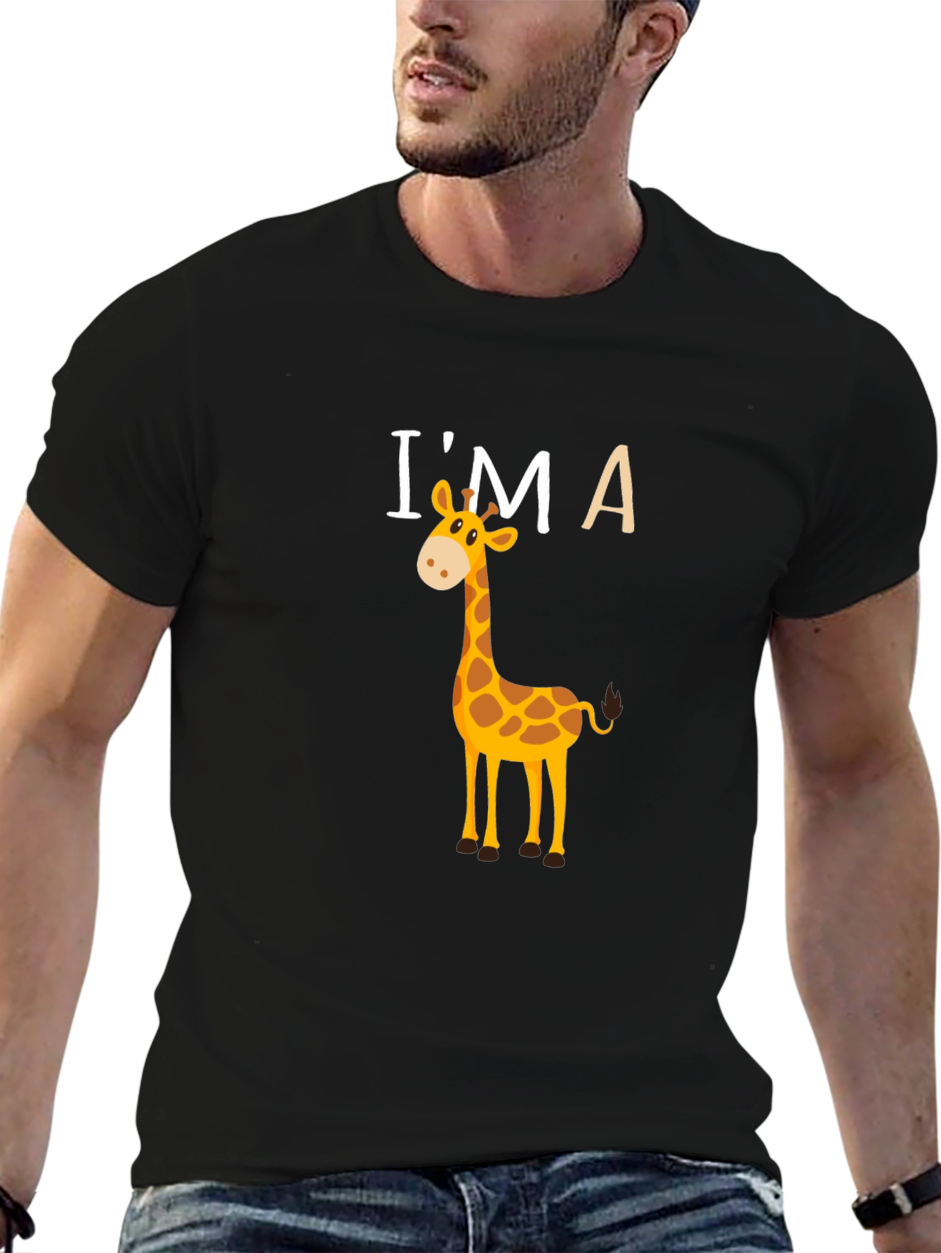 Im A Giraffe Graphic T-Shirt - Black