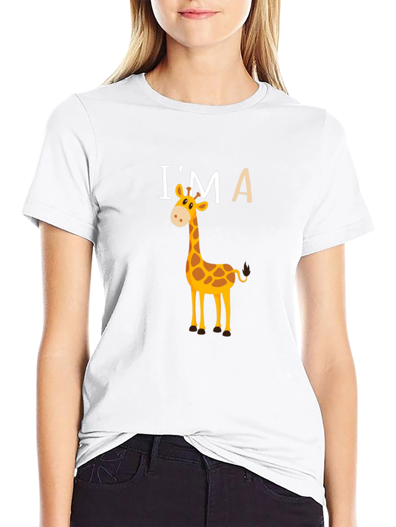 Im A Giraffe Graphic T-Shirt - Black