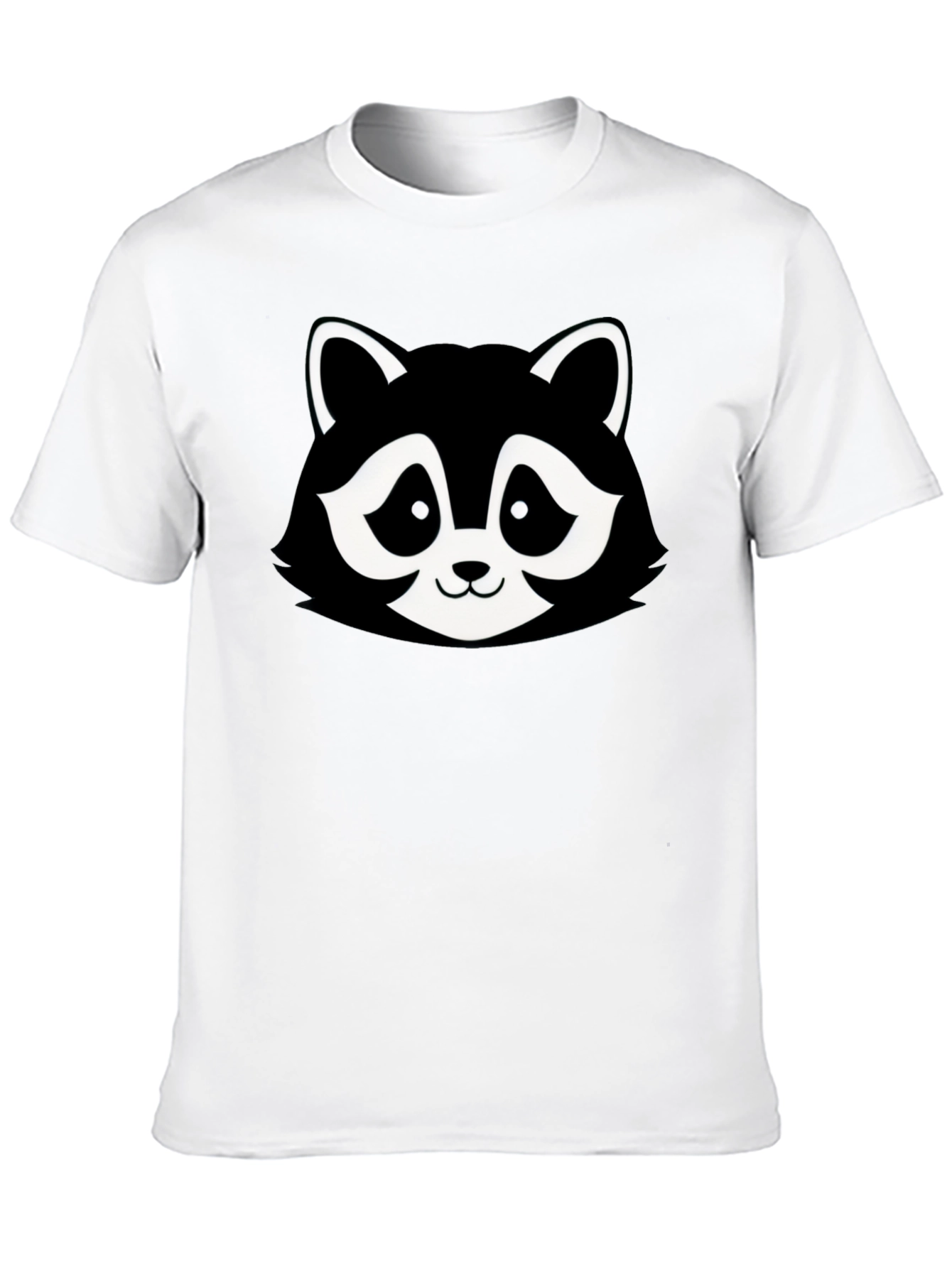 Cartoon Raccoon Graphic T-Shirt - Black