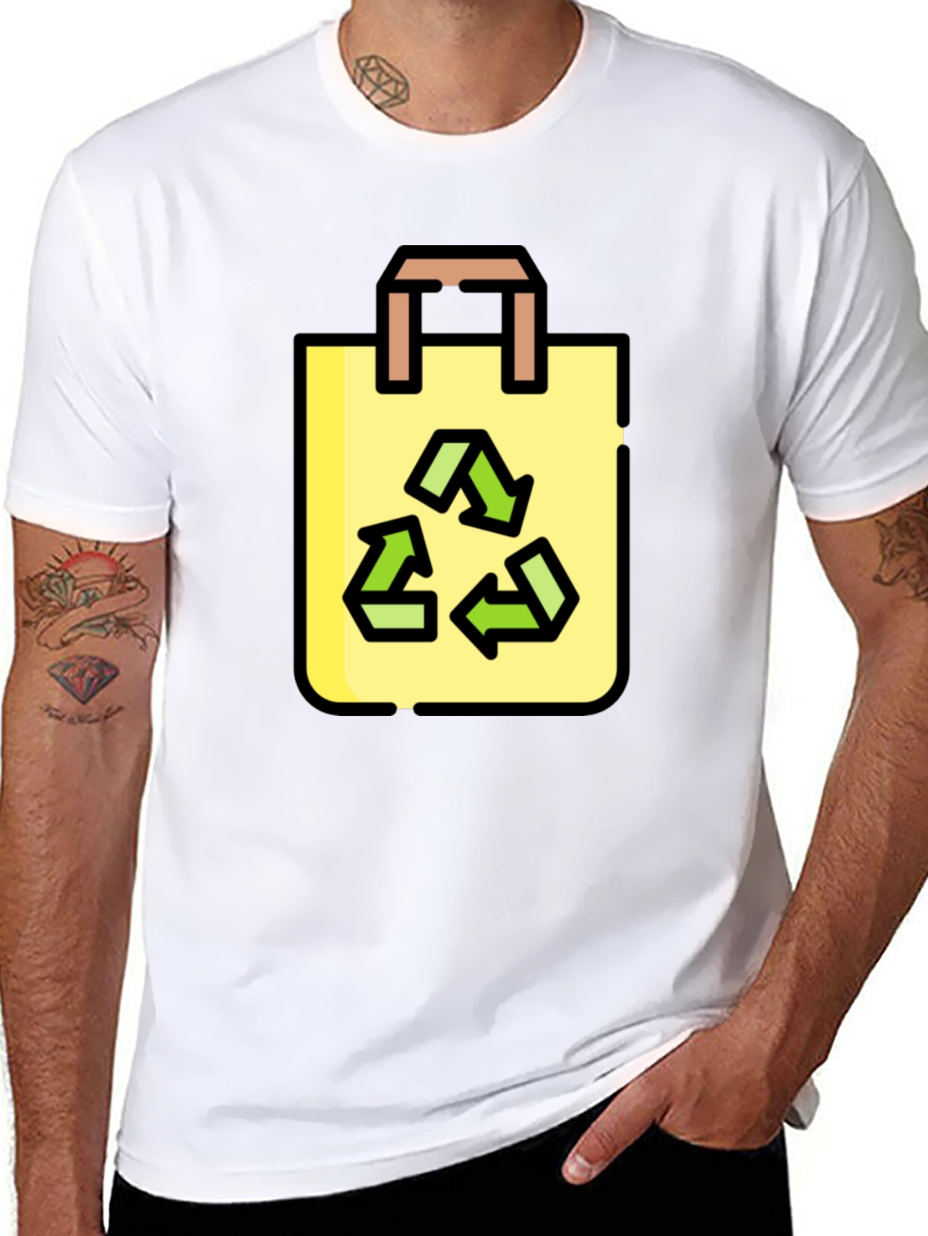 Eco-Friendly Recycle Bag Graphic T-Shirt