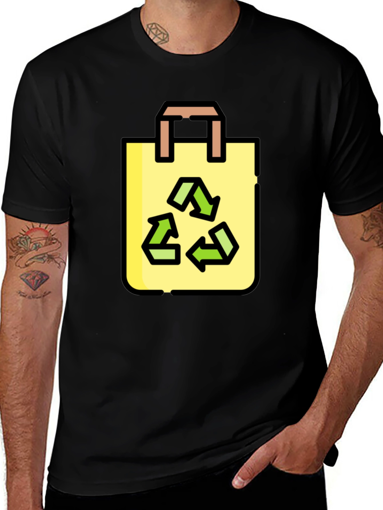 Eco-Friendly Recycle Bag Graphic T-Shirt