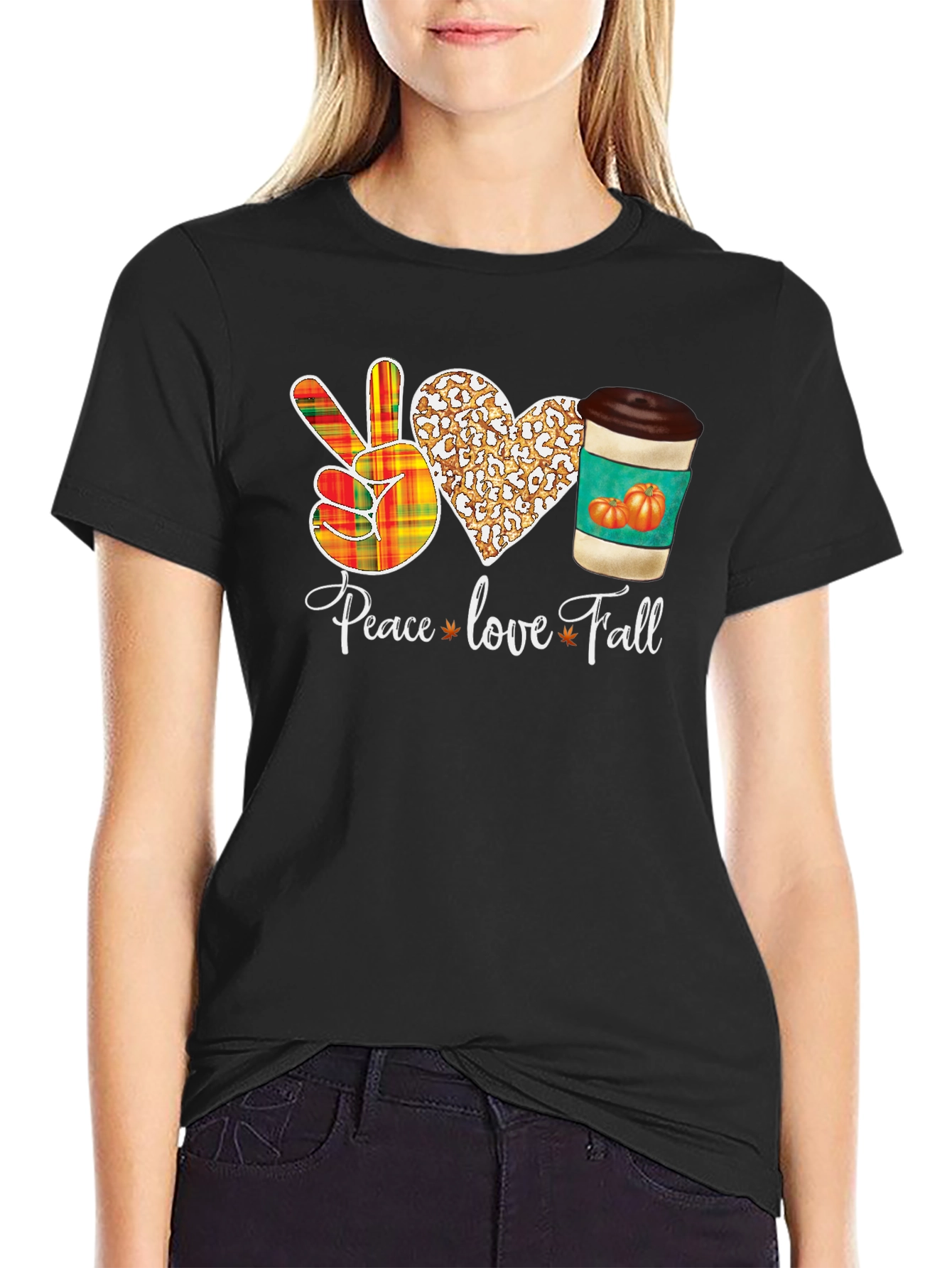 Peace Love Fall Graphic T-Shirt