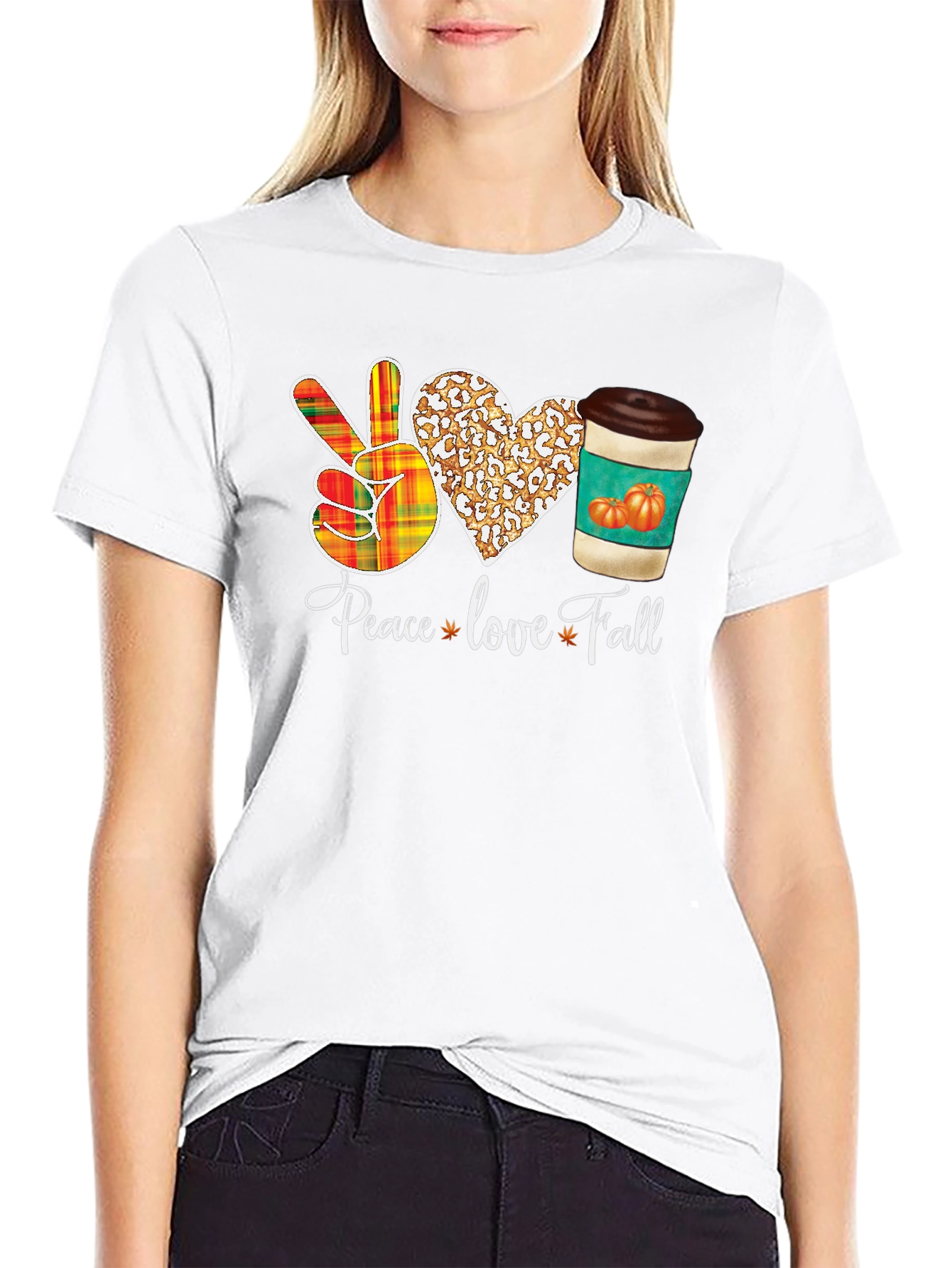 Peace Love Fall Graphic T-Shirt