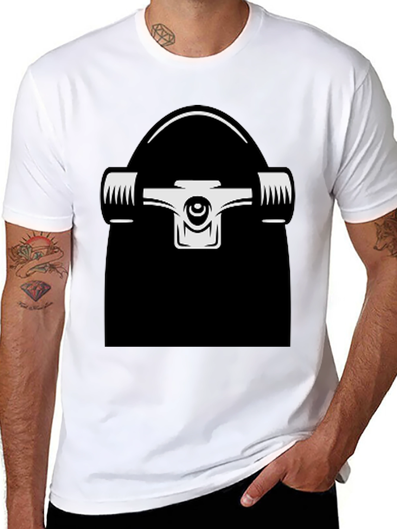 Skateboard Graphic Tee - Black