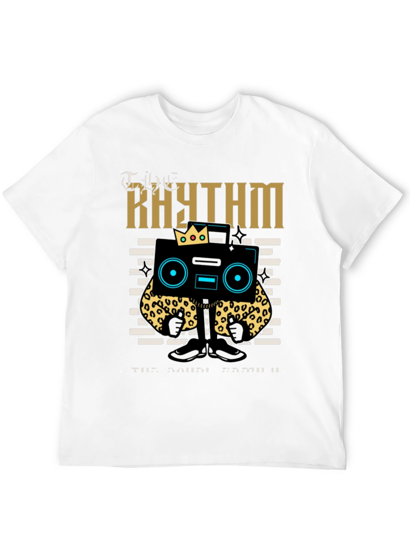 Rhythm Graphic Tee - Cool Cartoon Boombox Design