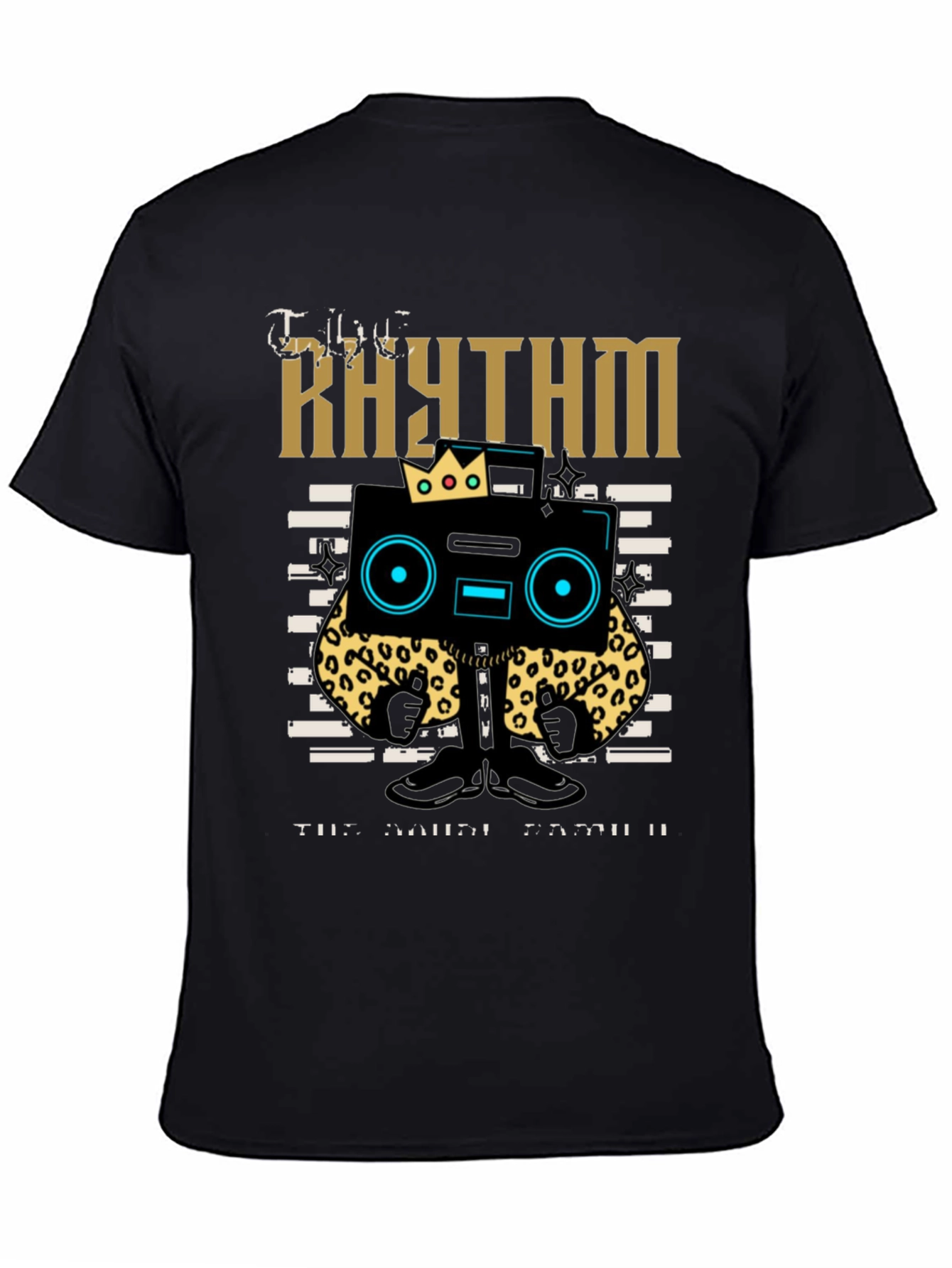 Rhythm Graphic Tee - Cool Cartoon Boombox Design