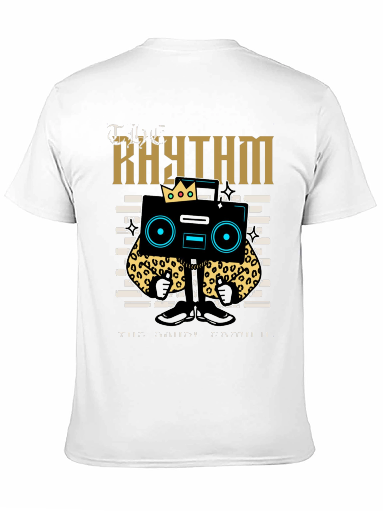 Rhythm Graphic Tee - Cool Cartoon Boombox Design
