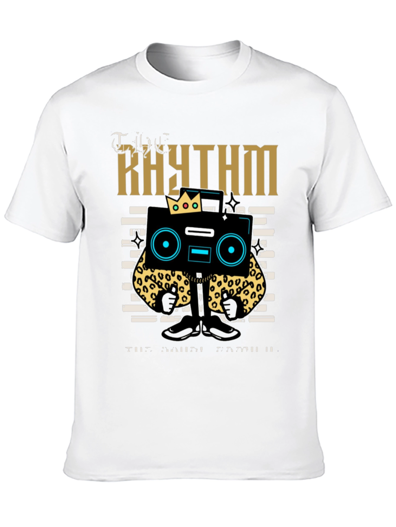 Rhythm Graphic Tee - Cool Cartoon Boombox Design