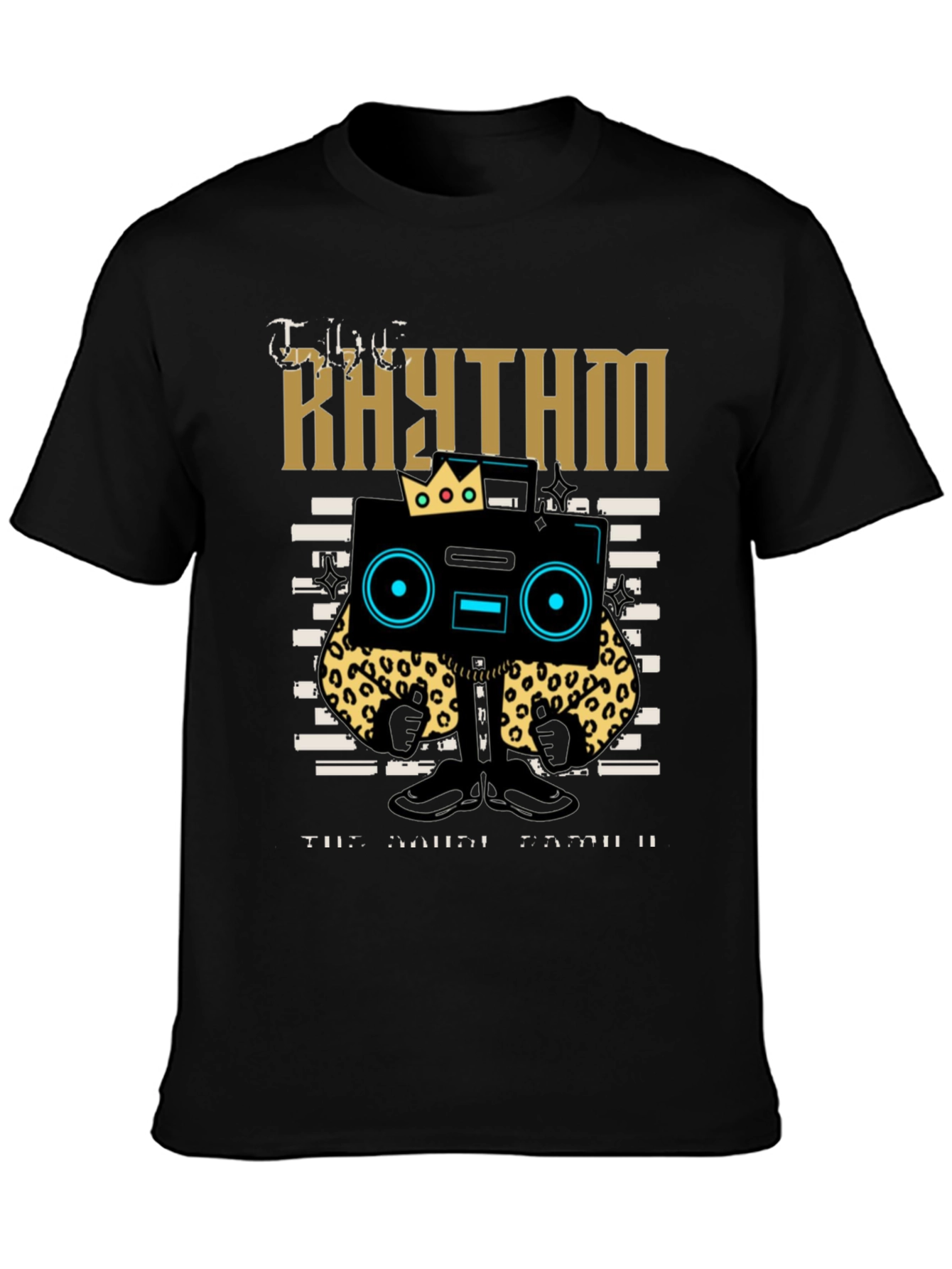 Rhythm Graphic Tee - Cool Cartoon Boombox Design