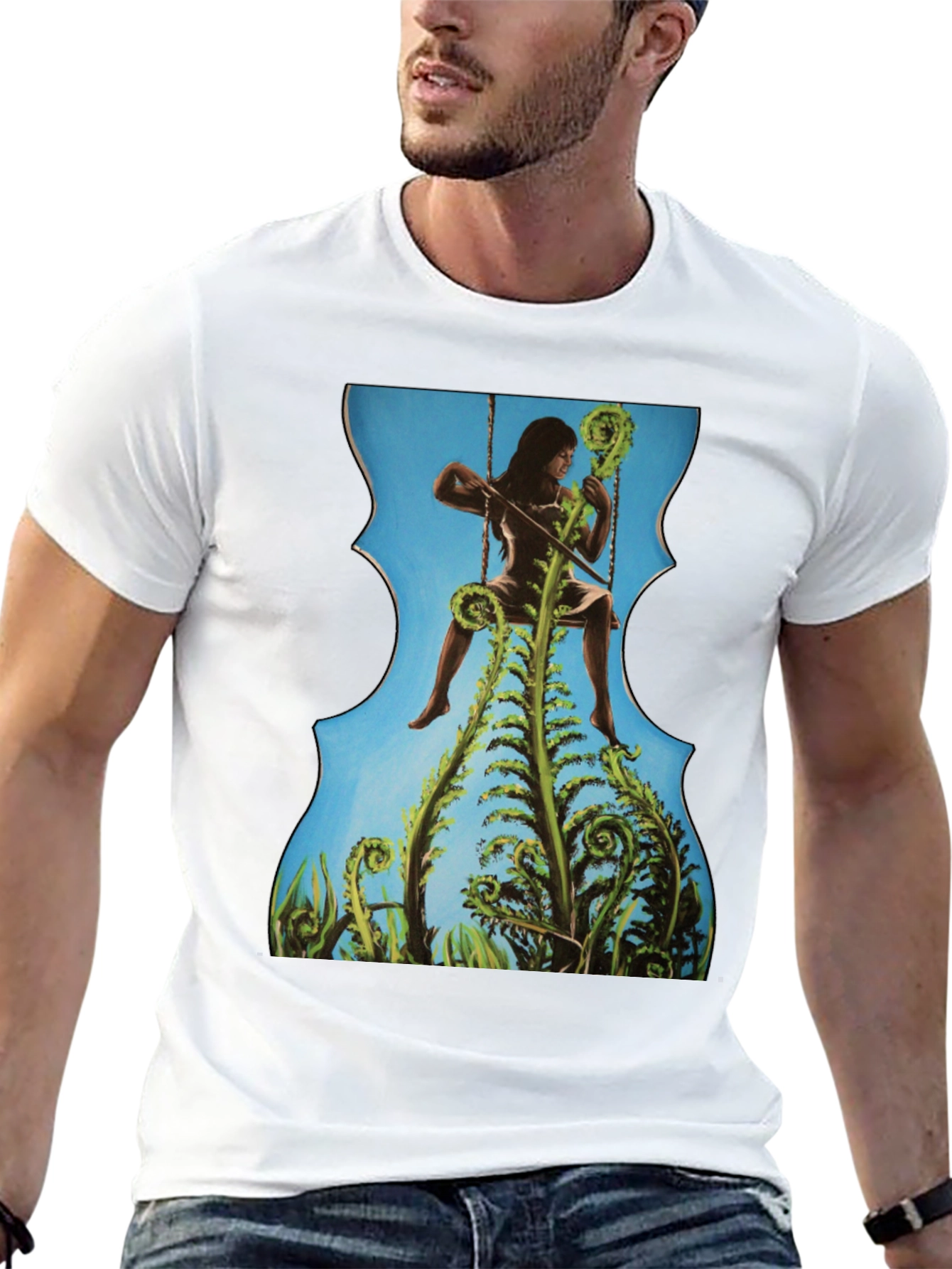 Fern Woman Graphic Tee - Unique Artistic Design