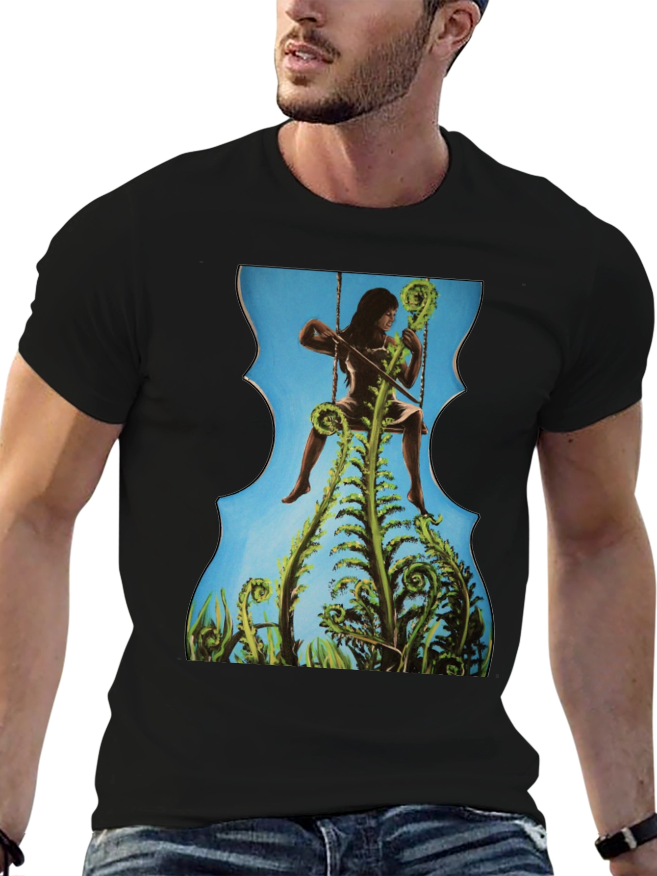 Fern Woman Graphic Tee - Unique Artistic Design