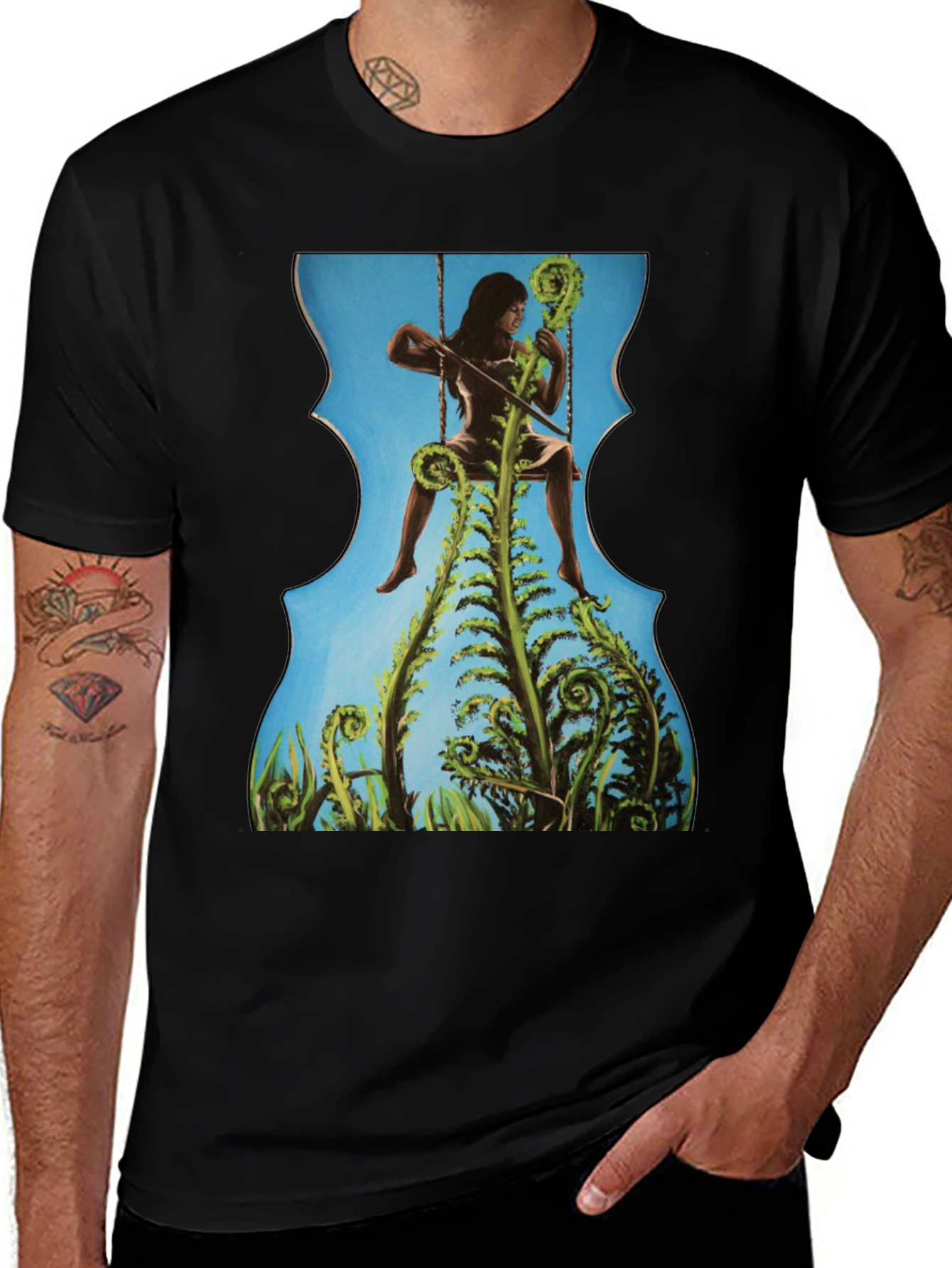 Fern Woman Graphic Tee - Unique Artistic Design