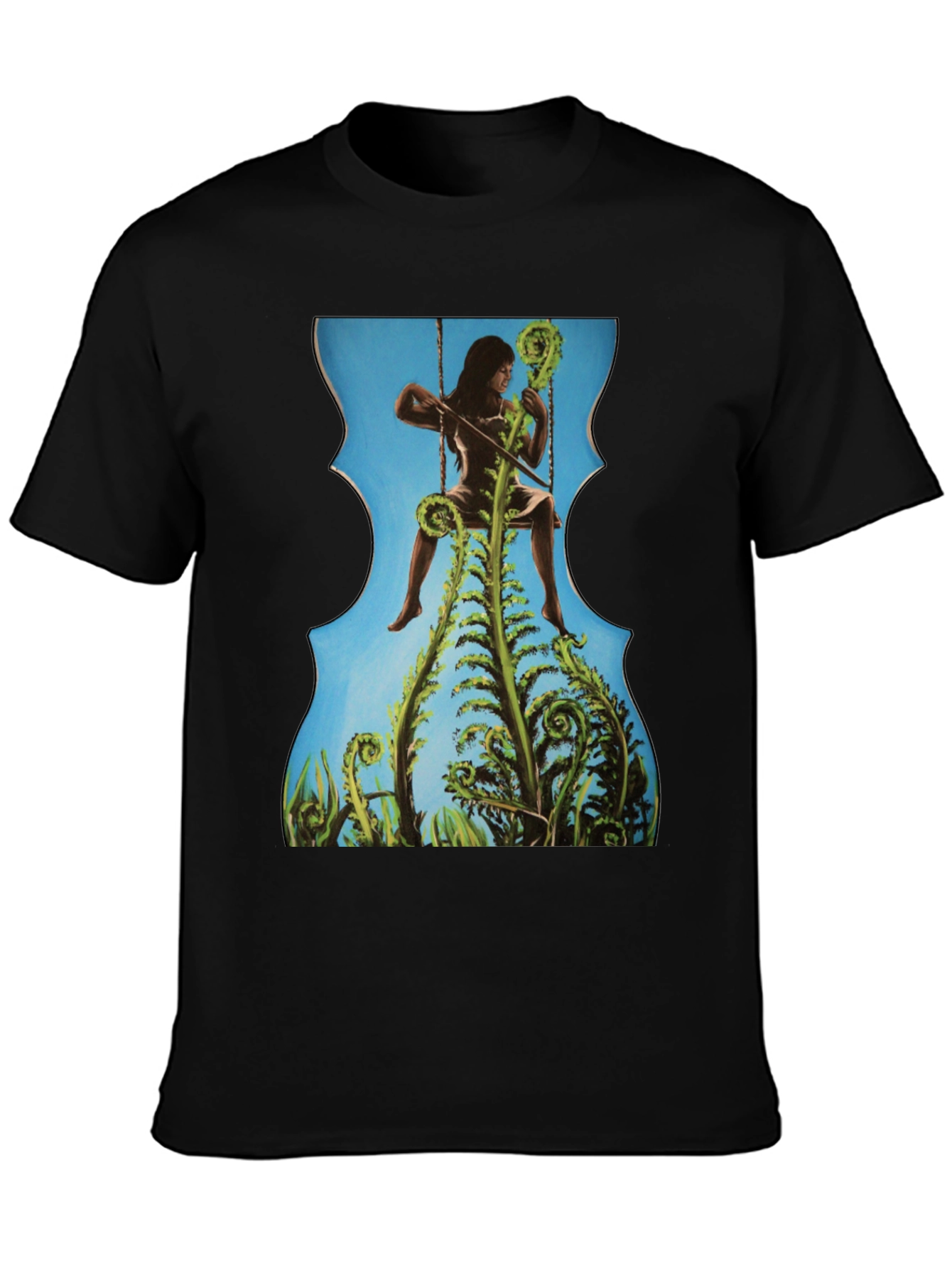 Fern Woman Graphic Tee - Unique Artistic Design