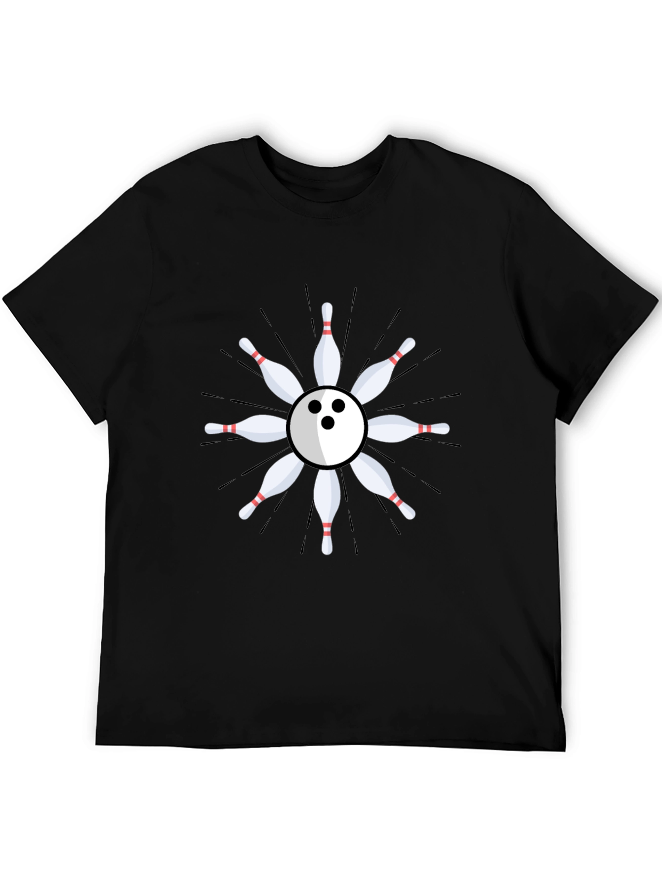 Bowling Ball & Pins Graphic T-Shirt