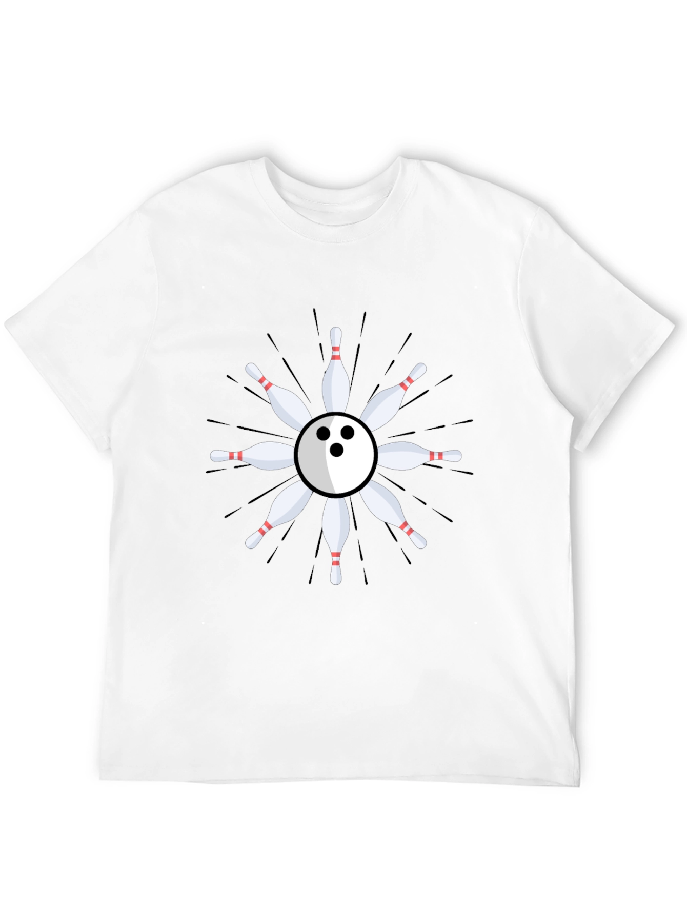 Bowling Ball & Pins Graphic T-Shirt