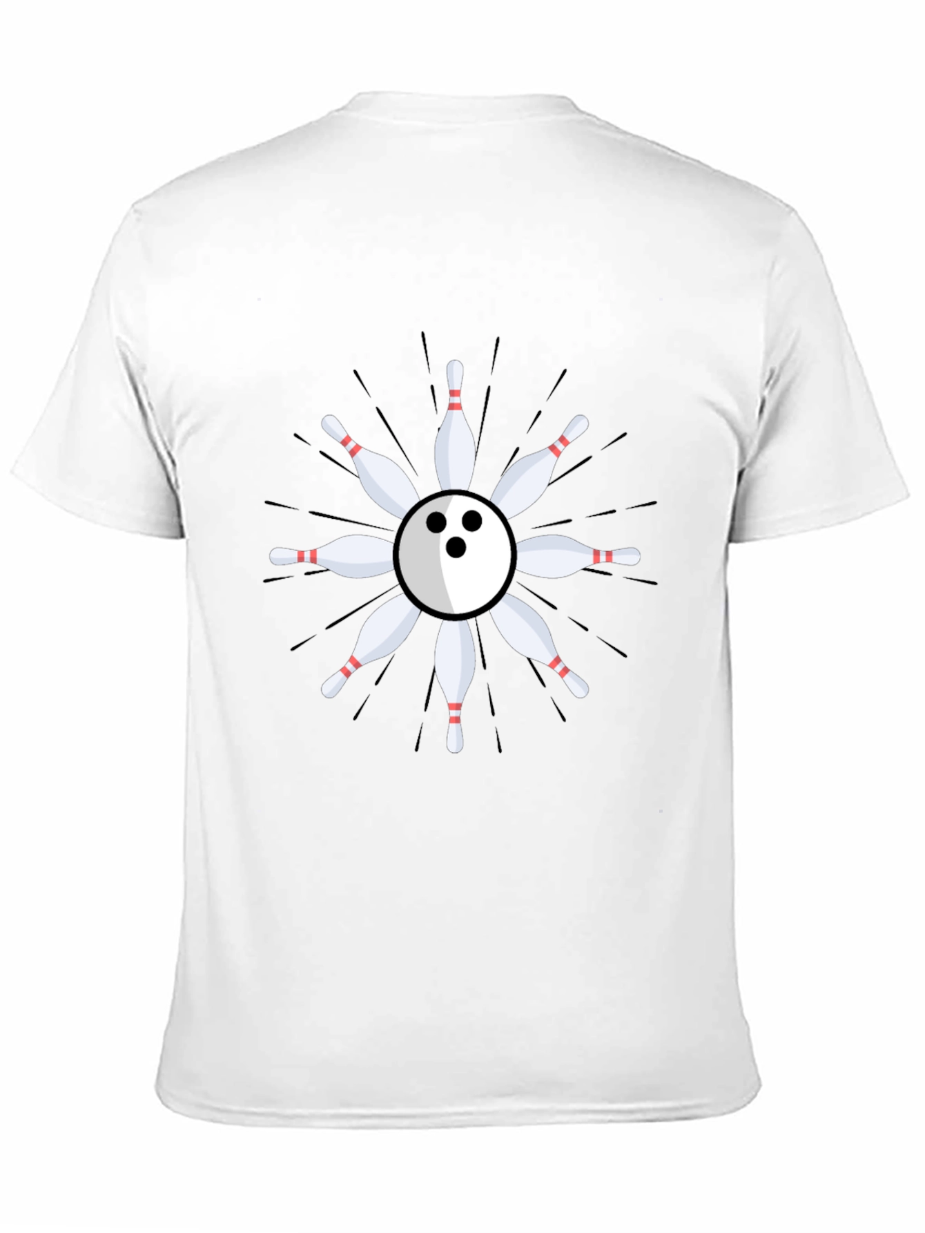 Bowling Ball & Pins Graphic T-Shirt