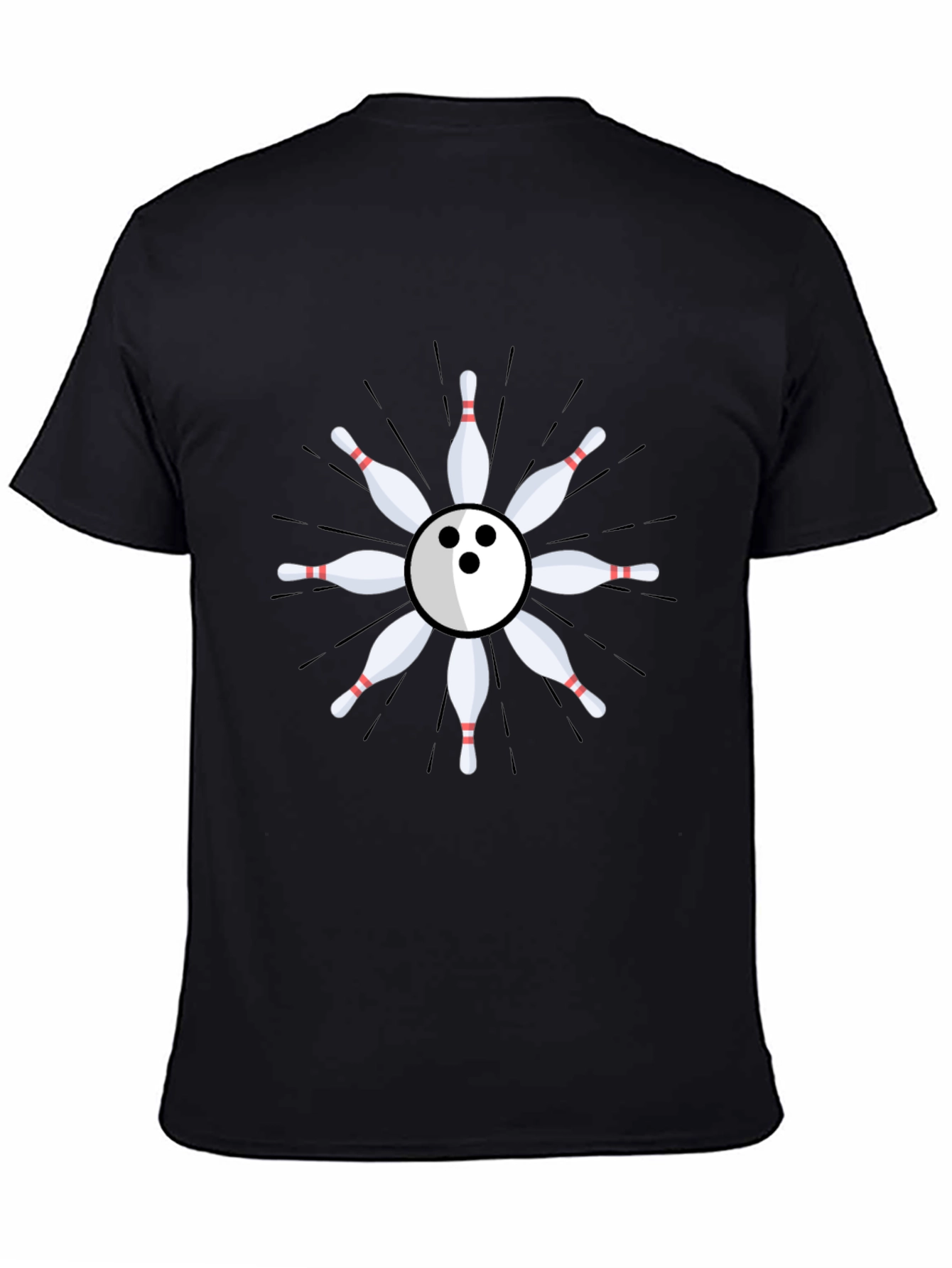 Bowling Ball & Pins Graphic T-Shirt