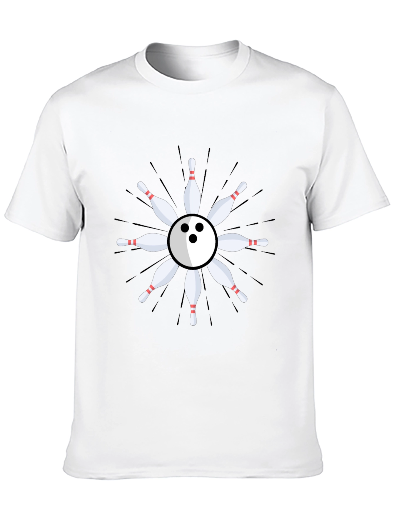 Bowling Ball & Pins Graphic T-Shirt