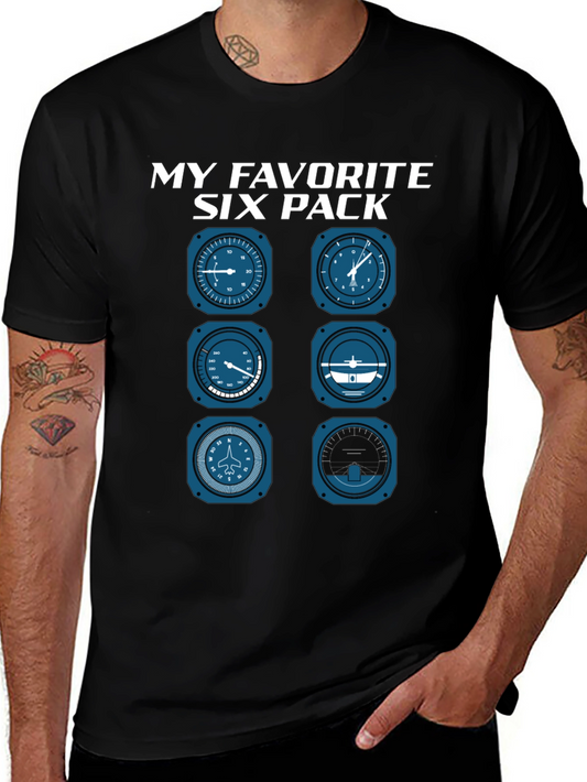 Pilot Six Pack Instrument T-Shirt - Aviation Humor Tee