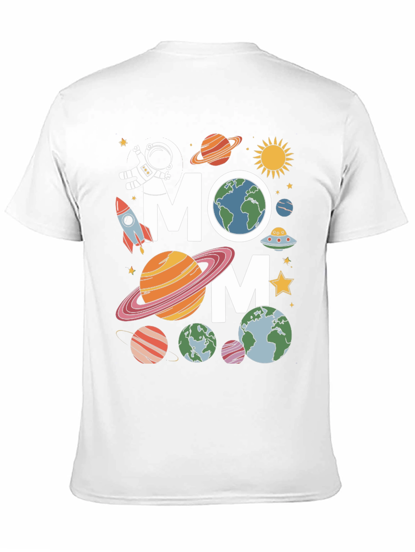 Space Mom T-Shirt - Planets & Astronaut