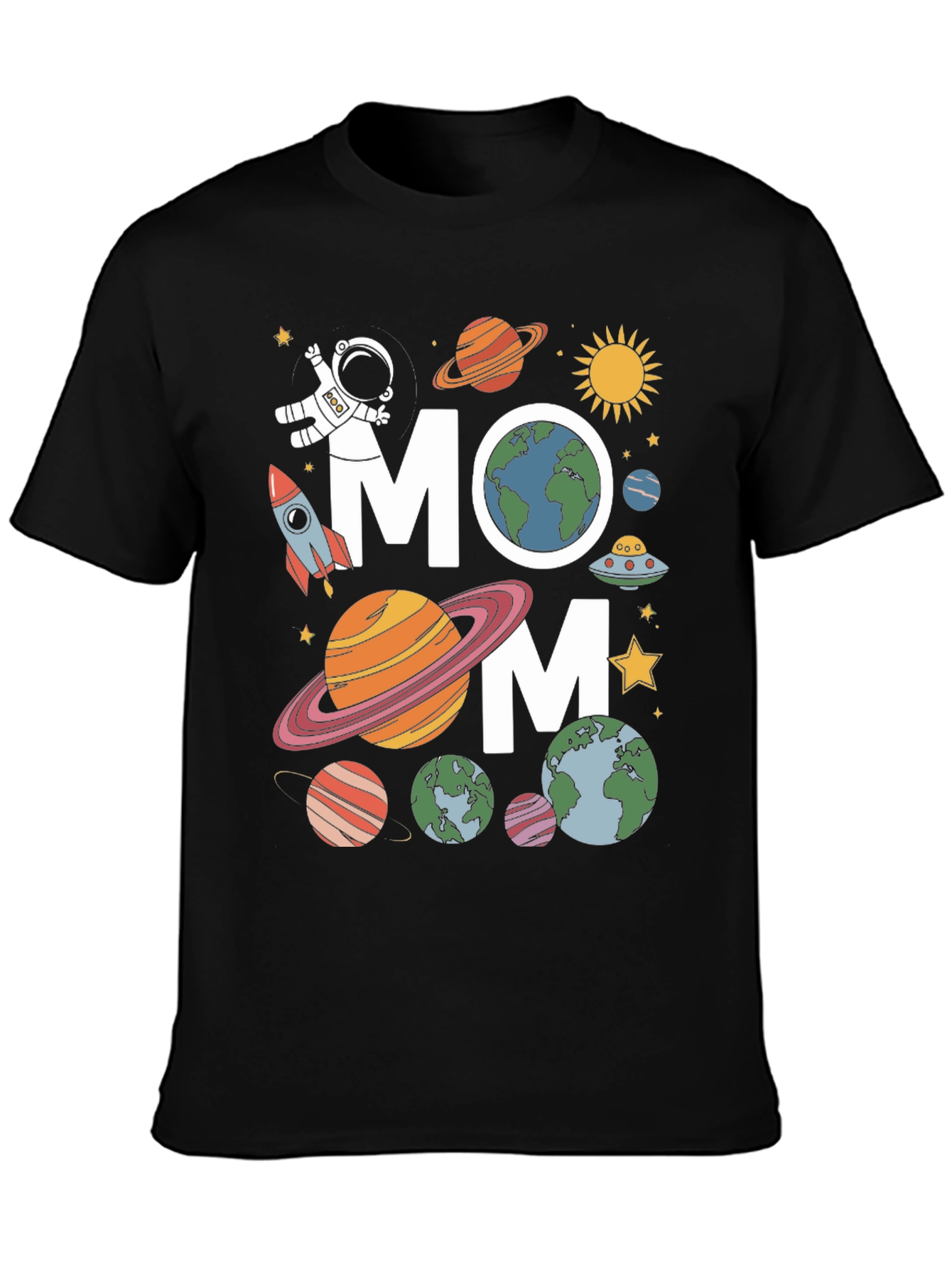 Space Mom T-Shirt - Planets & Astronaut
