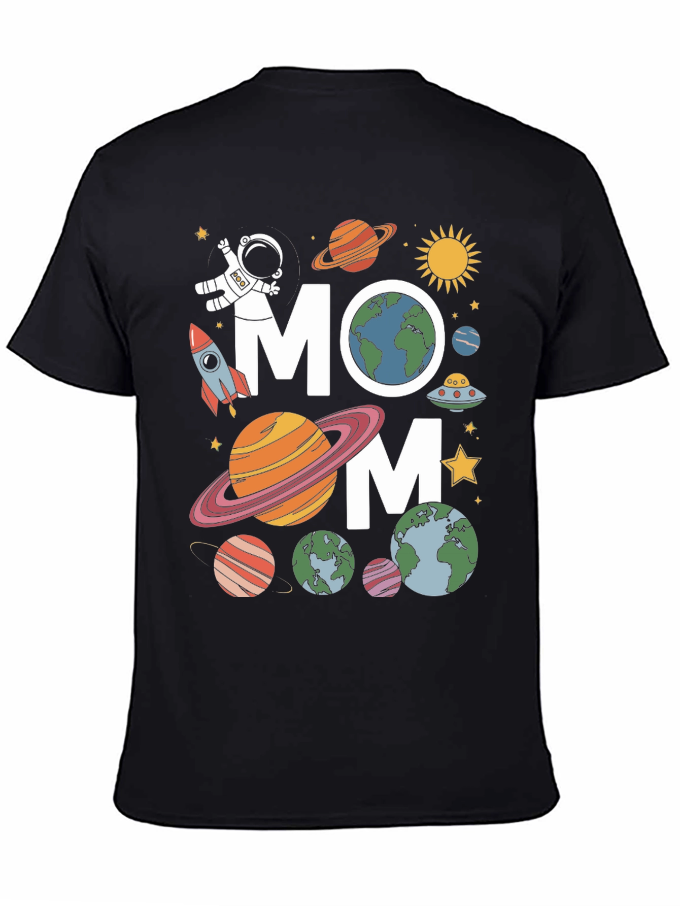 Space Mom T-Shirt - Planets & Astronaut