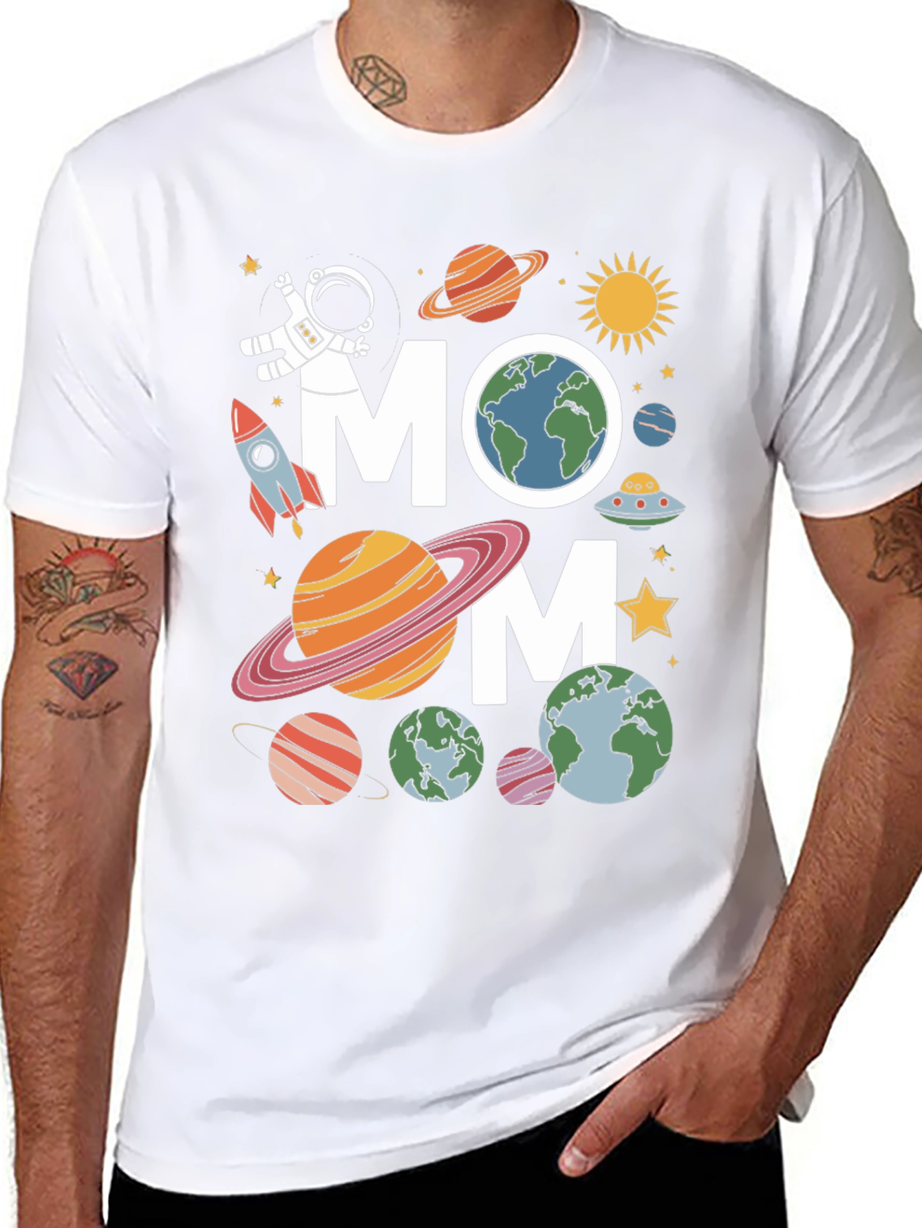 Space Mom T-Shirt - Planets & Astronaut