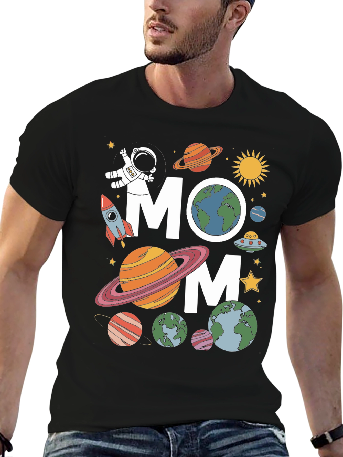 Space Mom T-Shirt - Planets & Astronaut