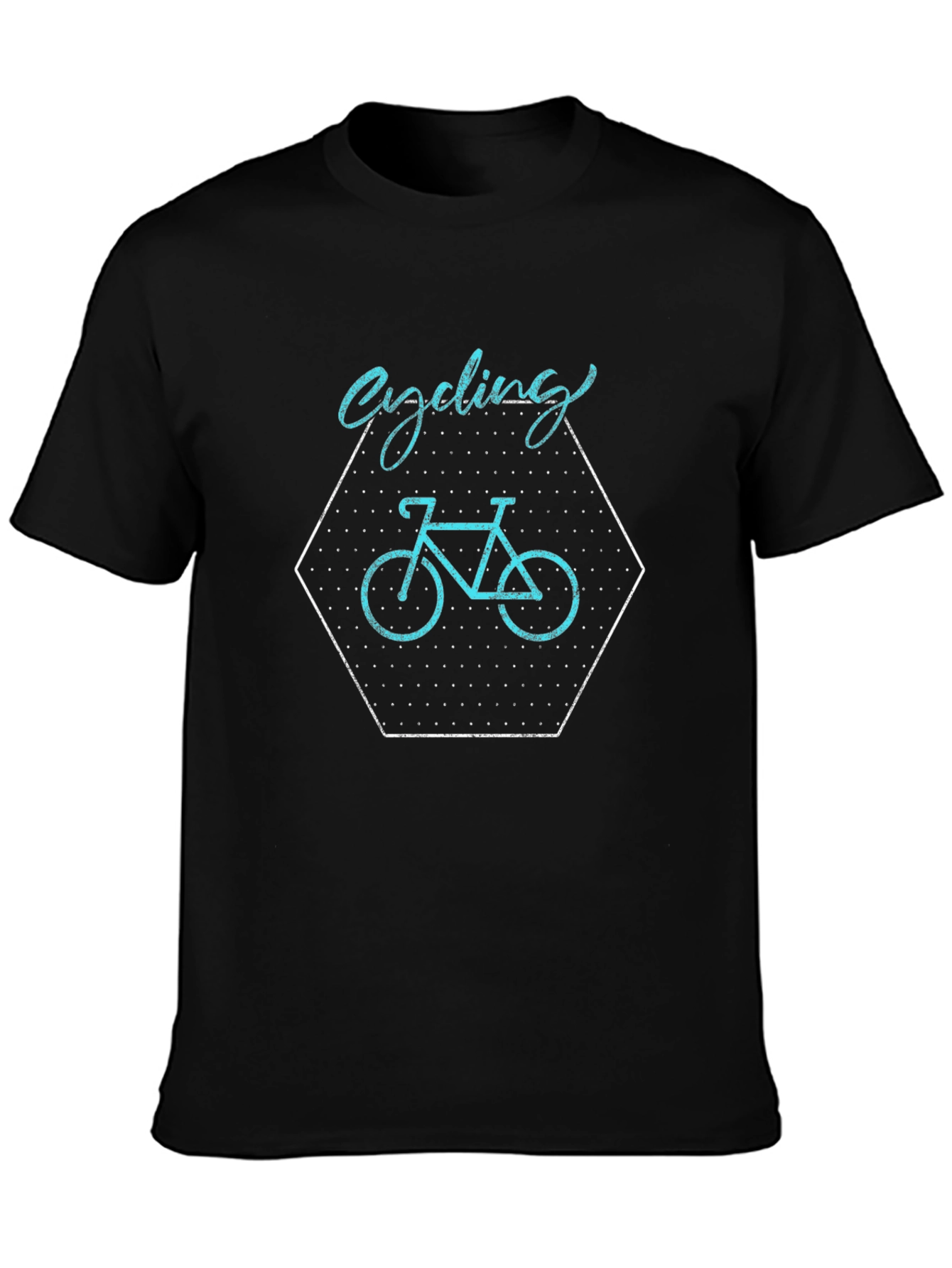 Cycling Graphic Tee - Black Cotton Casual Shirt