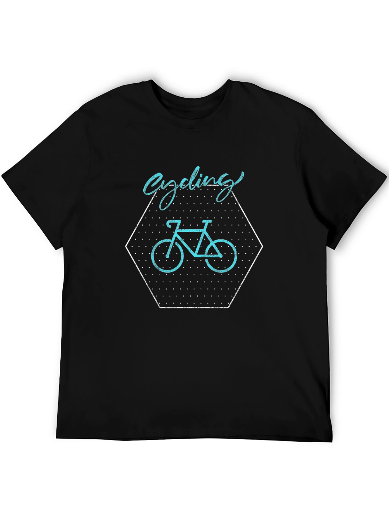 Cycling Graphic Tee - Black Cotton Casual Shirt