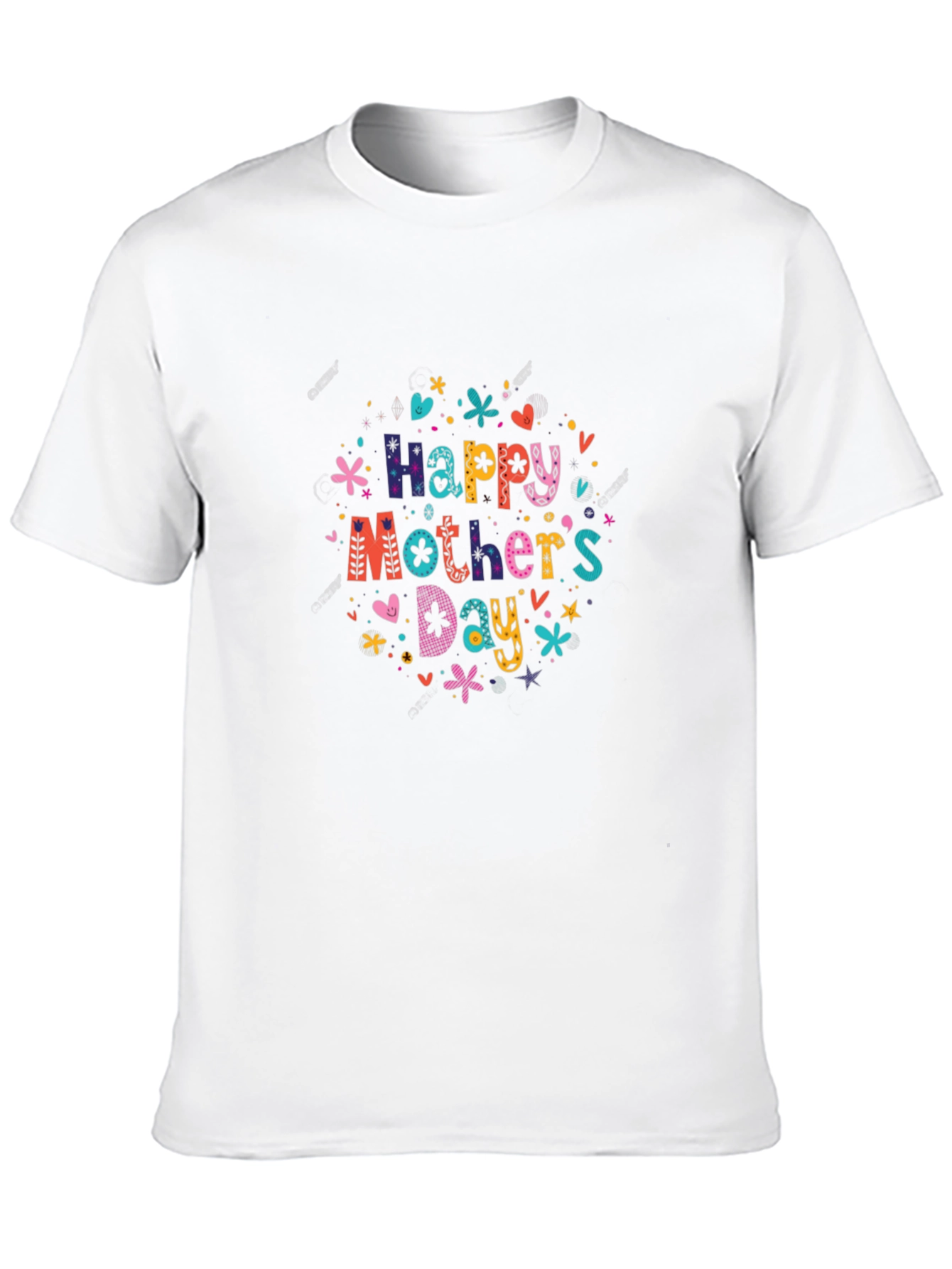 Happy Mothers Day Graphic Tee - Black Cotton