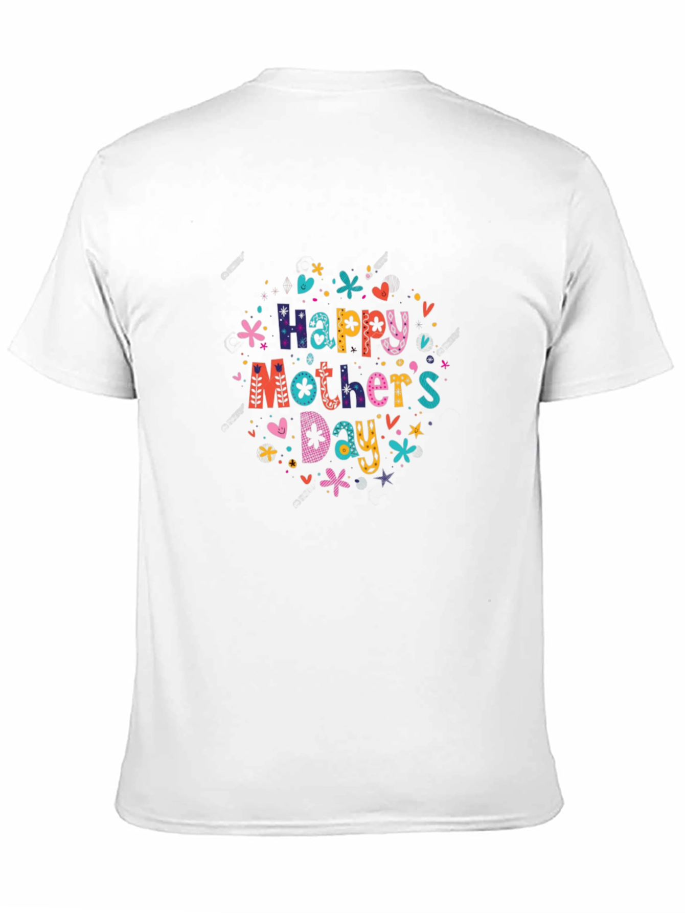 Happy Mothers Day Graphic Tee - Black Cotton